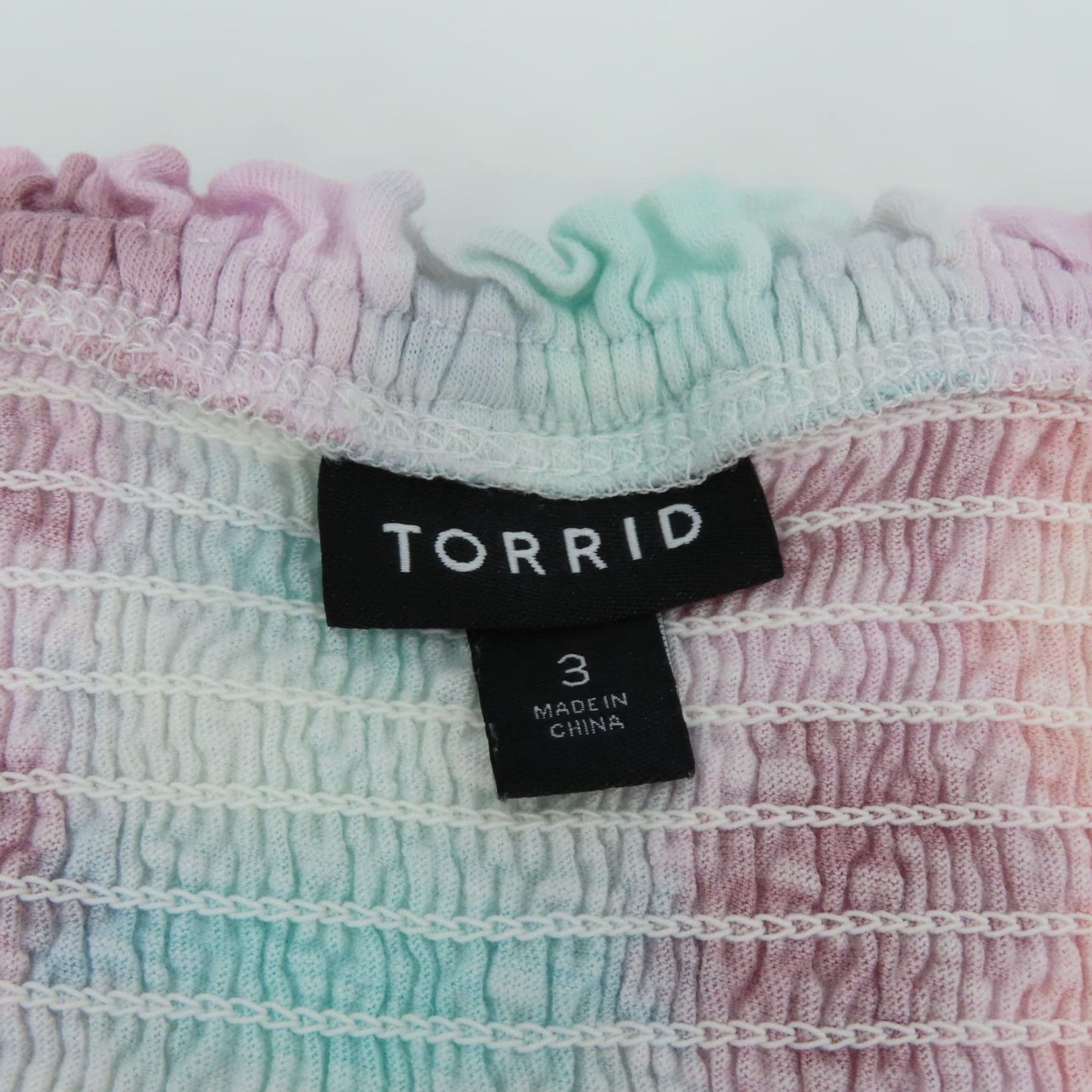 Torrid Torrid 3 Womens Plus Size 3X 22/24 Multicolor Tie Dye Ruched Blouse Shirt Top Size XXL / US 16-18 / IT 52-54 - 6 Thumbnail