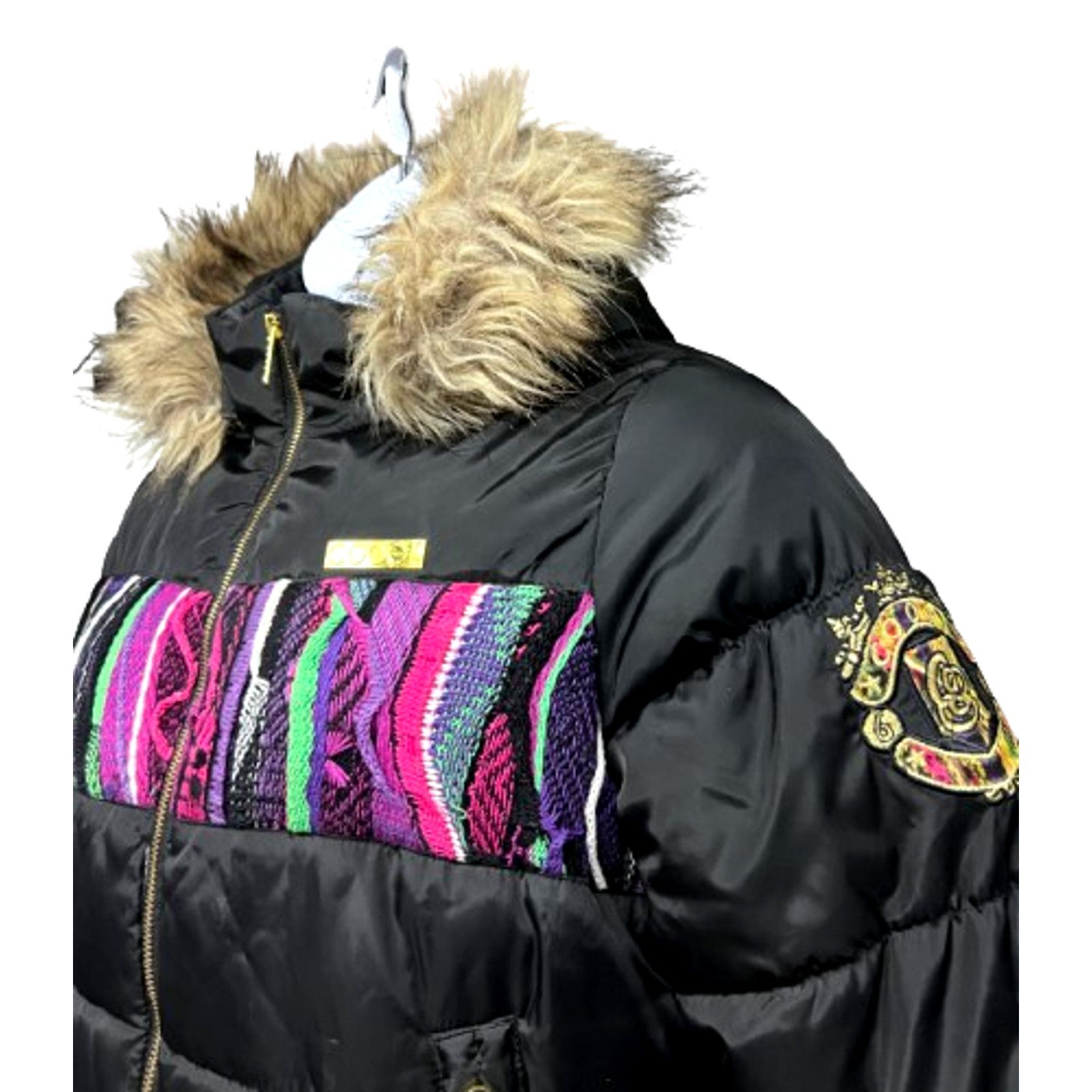 Coogi Coogi Vintage Black Zip Up Puffer Jacket XL Faux Fur Hood Size XL / US 12-14 / IT 48-50 - 7 Thumbnail
