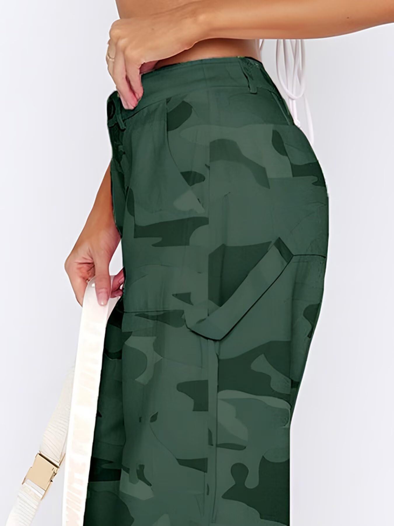 Other Women Baggy Wide Leg Mid Waist Causal Y2K Pants with Pockets Size US 34 / EU 50 - 5 Thumbnail