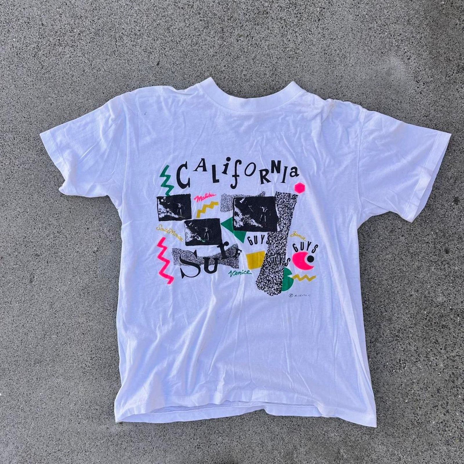 Other Vintage 80s Surf California Vintage Single Stitch White Tee Size US L / EU 52-54 / 3 - 2 Thumbnail