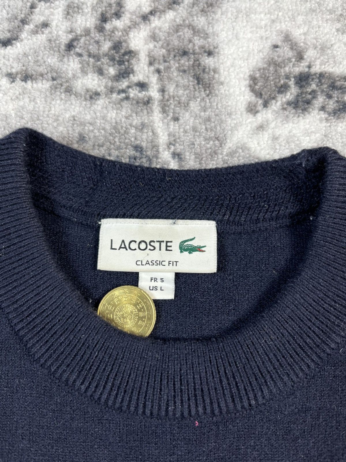 Lacoste Lacoste Wool Blend Sweater Logo Navy Size L Size US L / EU 52-54 / 3 - 7 Thumbnail