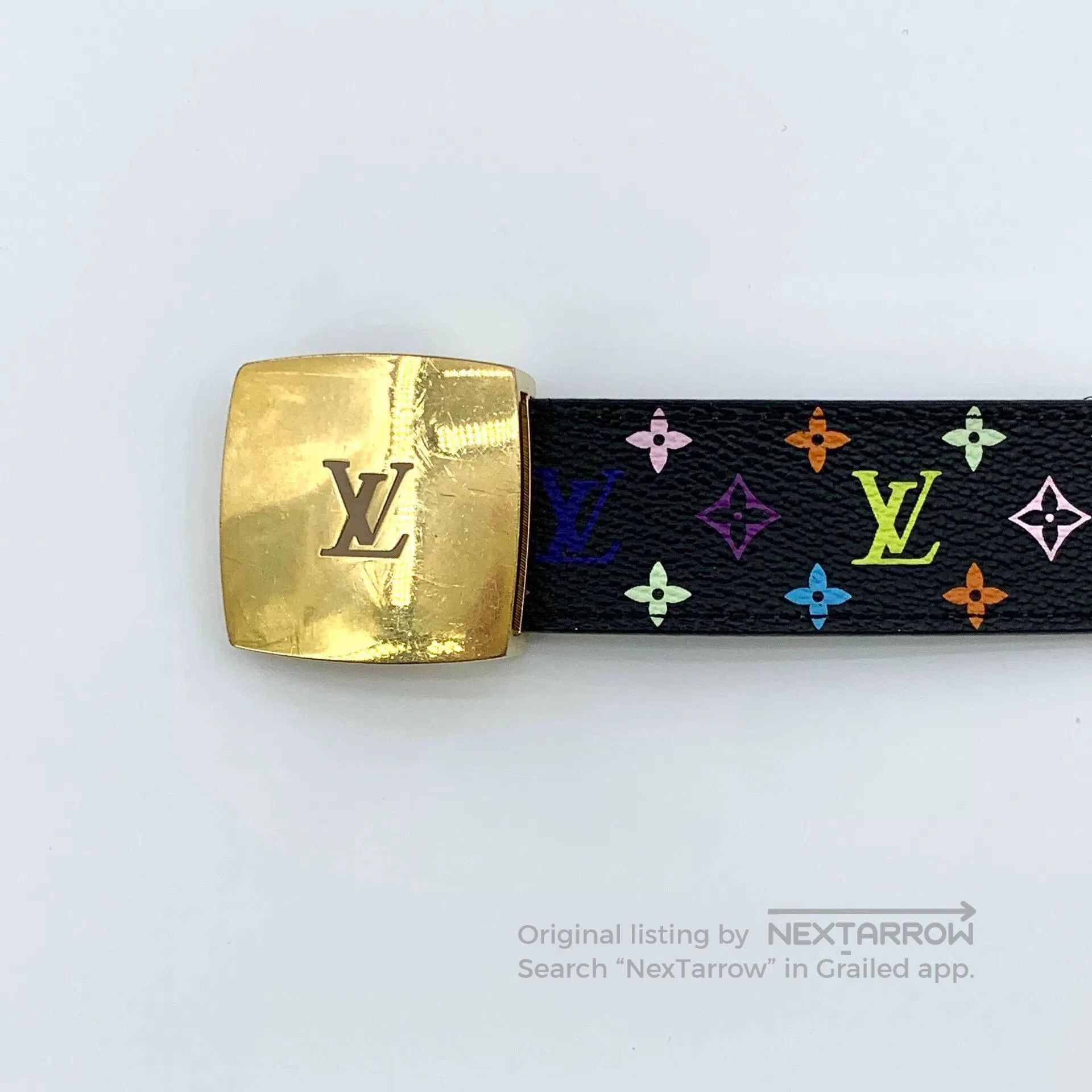 Louis Vuitton Louis Vuitton Black Multicolor Logo Belt. Size ONE SIZE - 6 Thumbnail