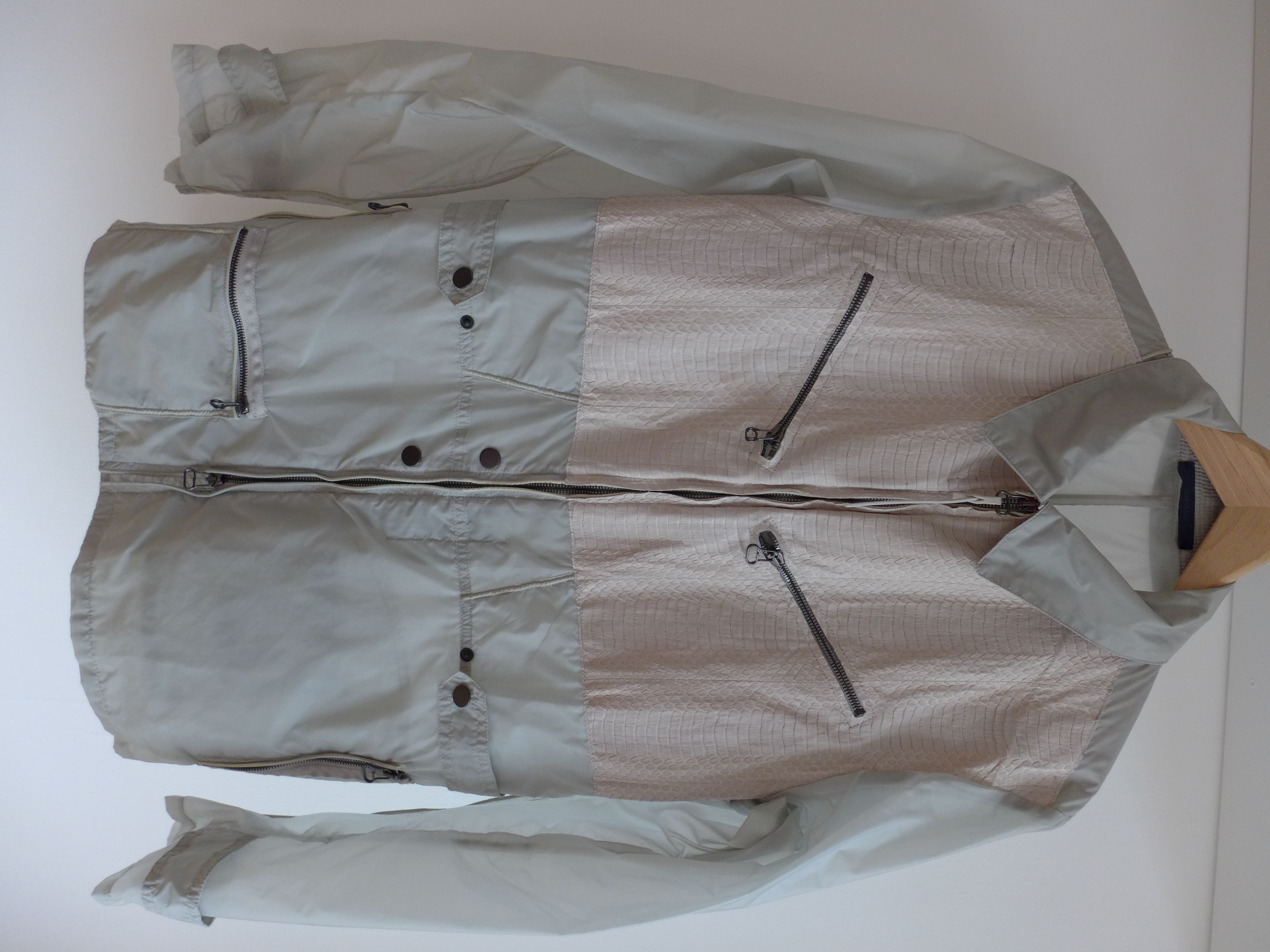 image of Lanvin Bonded Snake Skin Parka in Grey/Cream, Men's (Size Small)