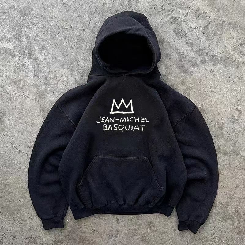 Japanese Brand × Vintage Black washed vintage crown print hoodie y2k Size US L / EU 52-54 / 3 - 1 Thumbnail