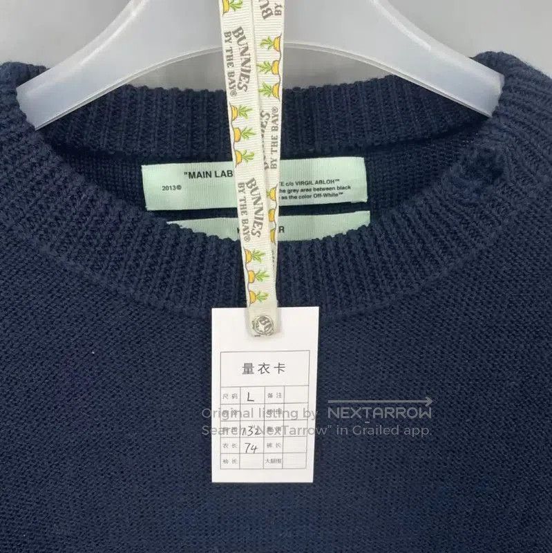 Off-White Off-White Blue Men's Knit Sweater L Size . Size US L / EU 52-54 / 3 - 5 Thumbnail