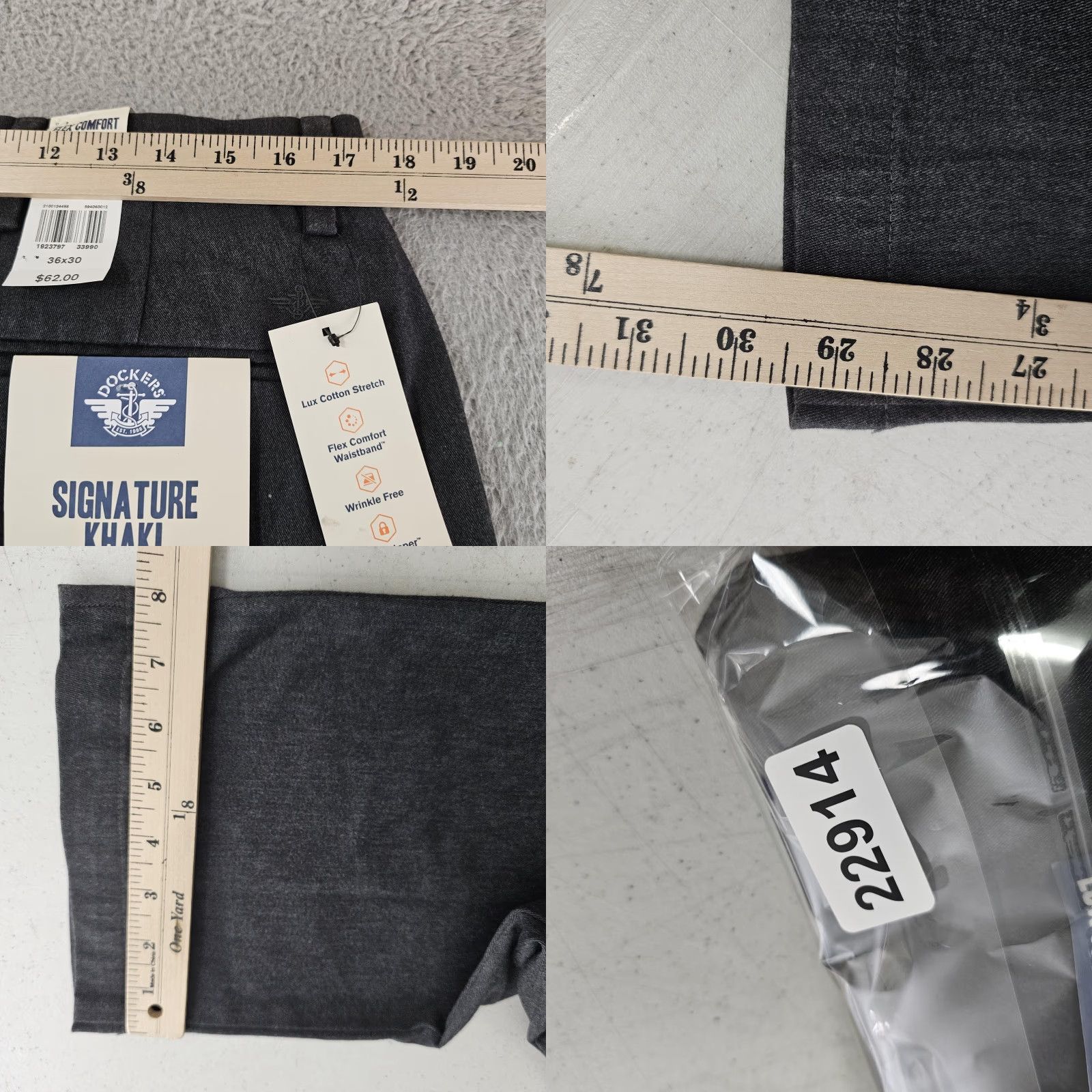 Dockers Dockers Pants Mens 36x30 Straight Fit Signature Khaki Lux Cotton Stretch Wrinkle Resistant Gray Size US 36 / EU 52 - 9 Thumbnail