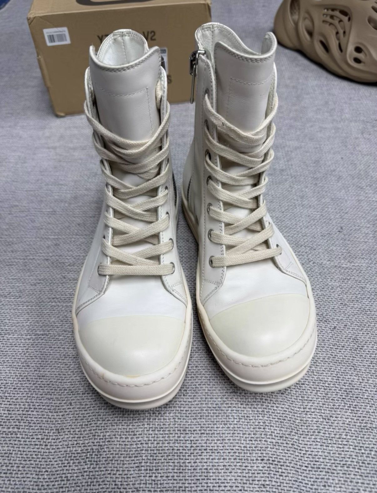 Rick Owens Rick Owens RO Main Line Milk White Leather Mega Converse K37 Size US 6.5 / IT 36.5 - 1 Thumbnail