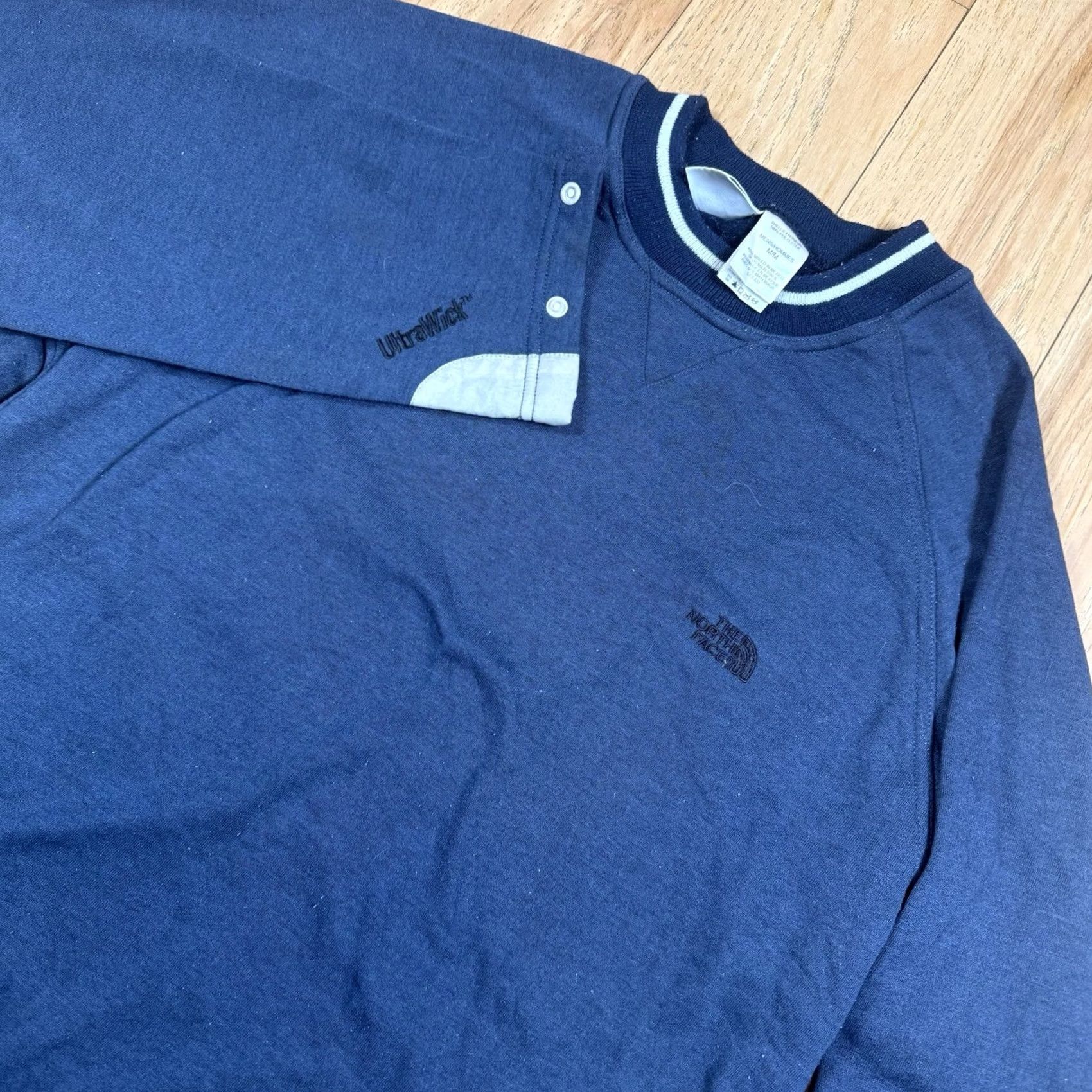 The North Face Vintage The North Face Ultrawick Crew Sweatshirt Navy Blue Medium 90’S Size US M / EU 48-50 / 2 - 2 Thumbnail