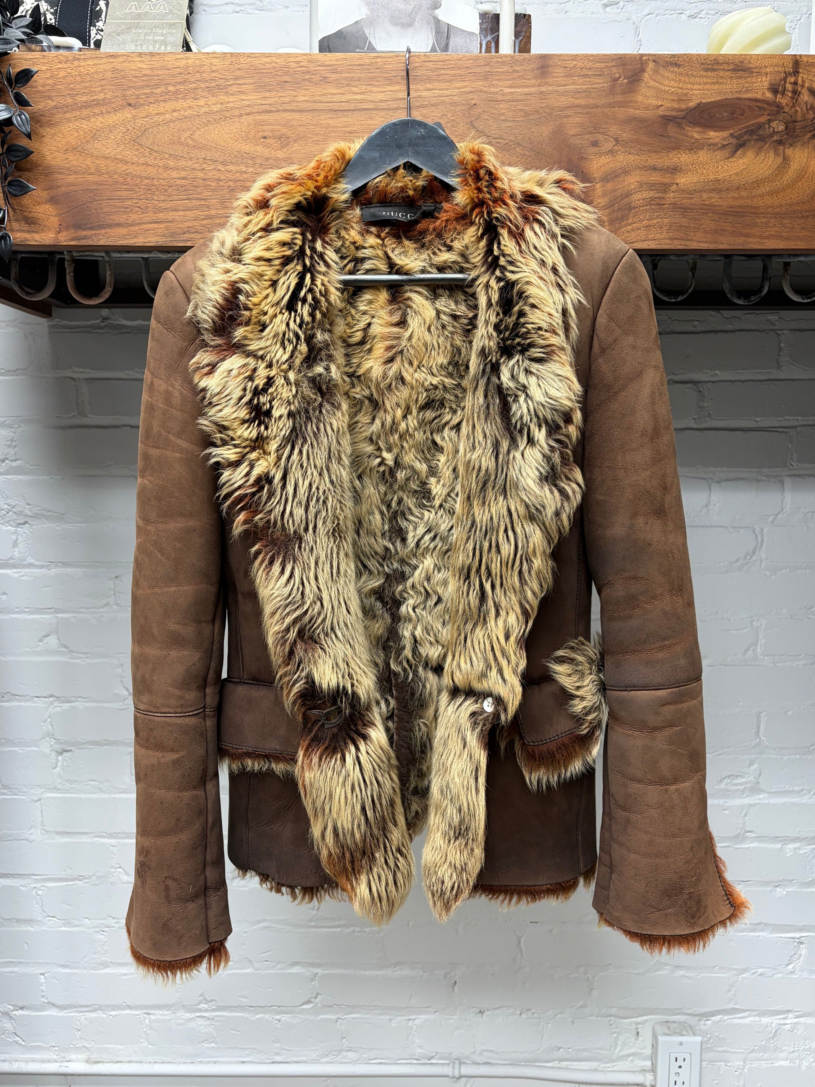 Gucci AW1998 Gucci by Tom Ford Genuine Fox Fur Gradient Orange/Brown Suede Jacket Size S / US 4 / IT 40 - 1 Thumbnail