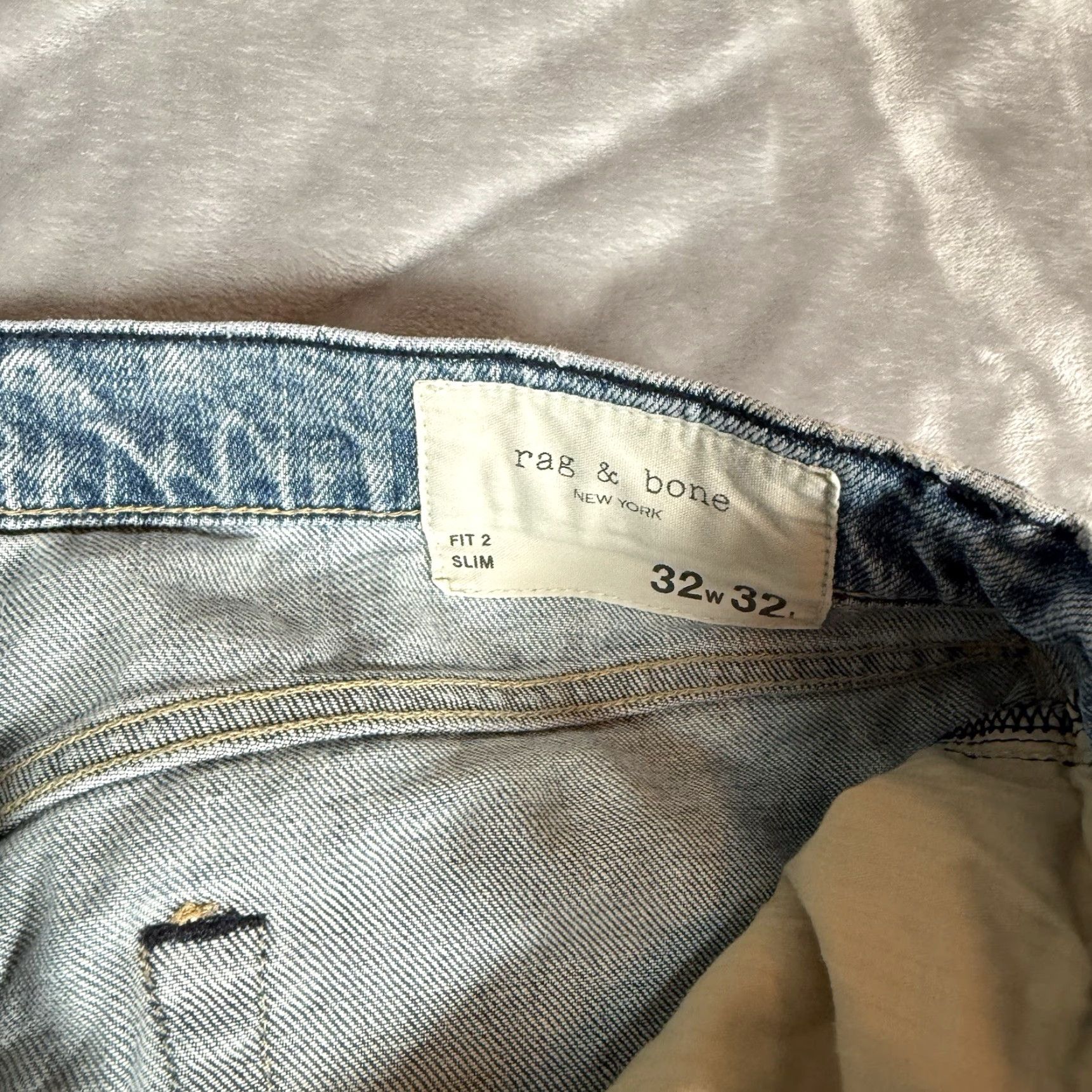 Rag & Bone rag & bone Fit 2 Slim Jeans Mens 34x32 Light Wash Button Fly Denim Slim Tapered 5-Pocket Logo Size US 34 / EU 50 - 5 Thumbnail