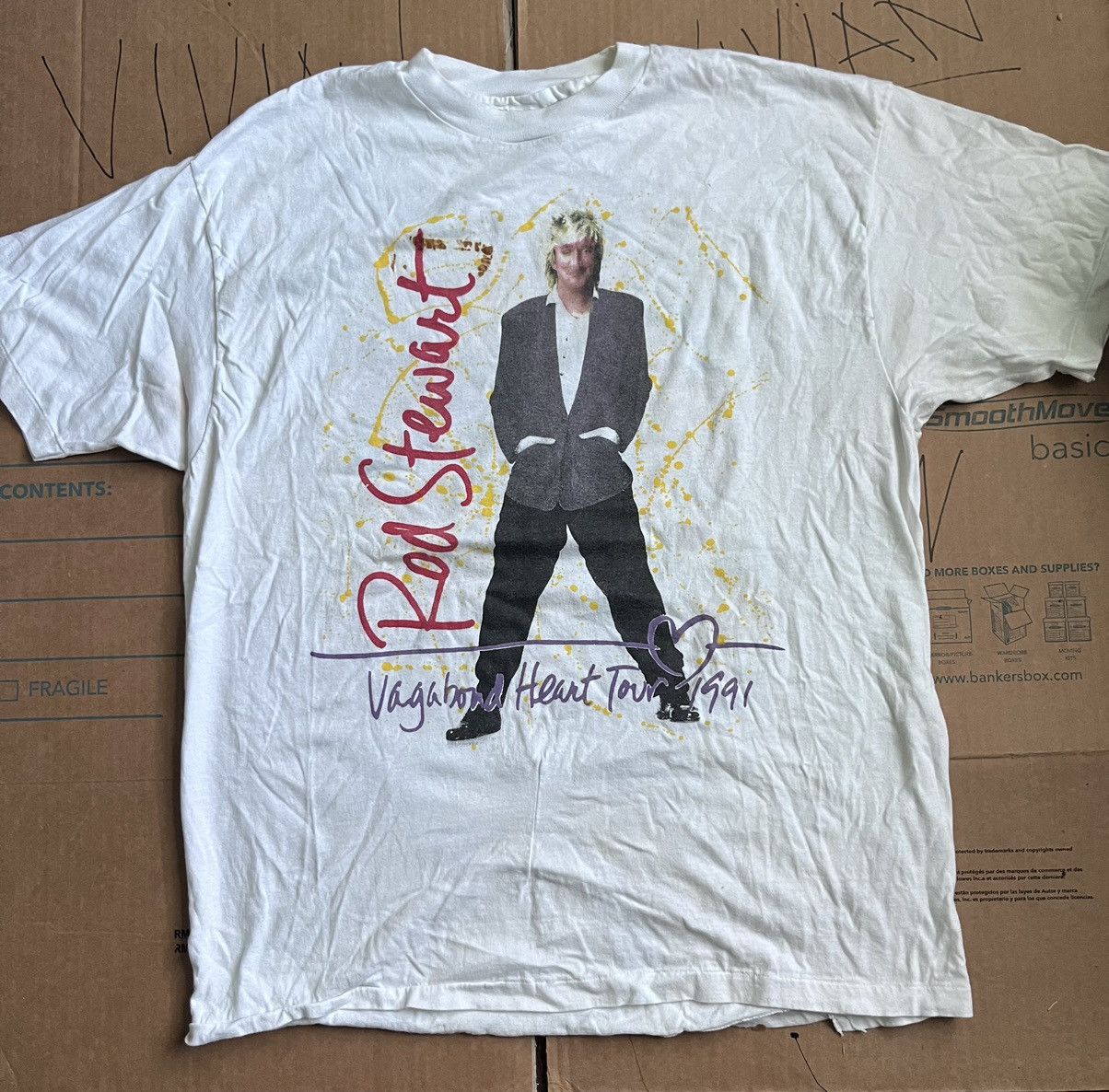 Vintage Rod Stewart Vintage Tee Size US XL / EU 56 / 4 - 1 Thumbnail
