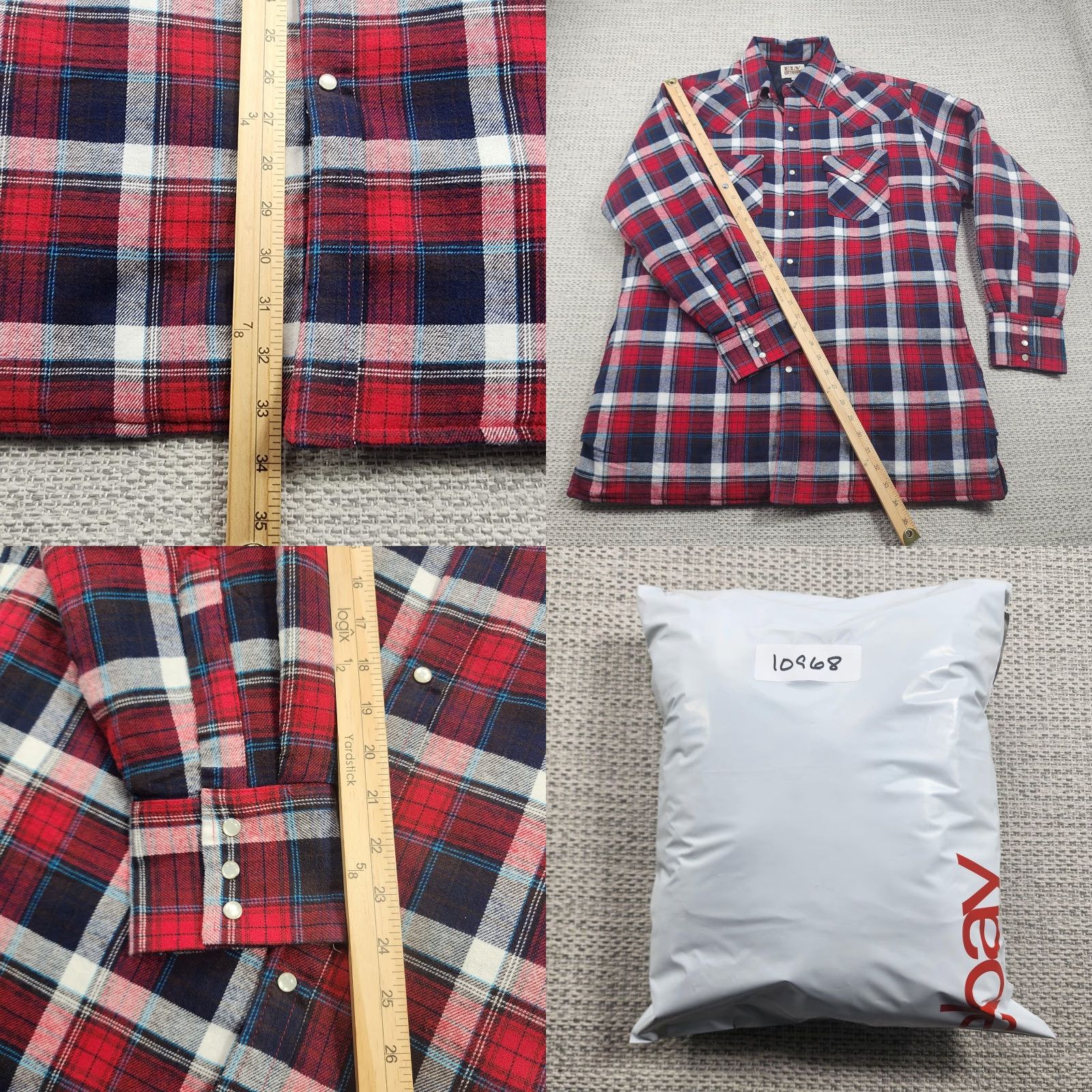 Vintage VINTAGE Ely Cattleman Jacket Mens Large Plaid Flannel Quilted Lined Western Pearl Snap Red Size US L / EU 52-54 / 3 - 9 Thumbnail