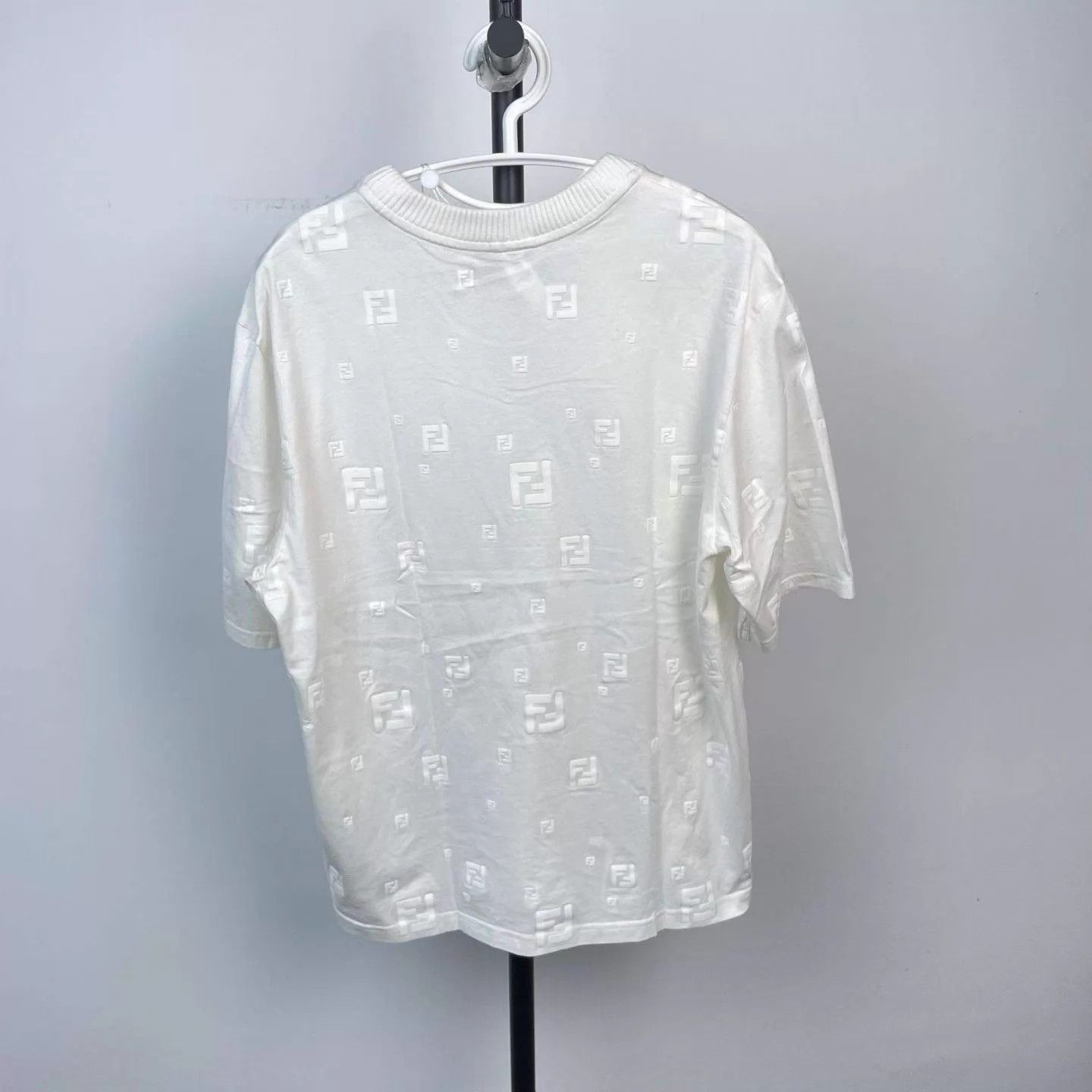 Fendi Fendi White Double F Embossed FF Print Oversized T-shirt M Size US M / EU 48-50 / 2 - 3 Thumbnail