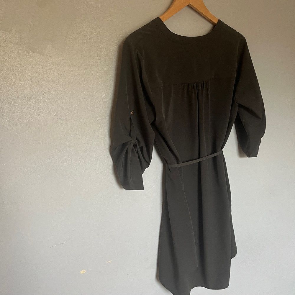 Anthropologie Anthropologie Button Detail Wrap Front Dress Green Large Size L / US 10 / IT 46 - 5 Thumbnail
