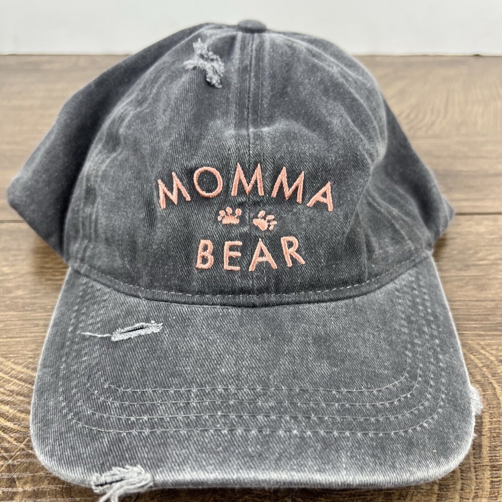Other Momma Bear Hat Momma Bear Hat Gray Adjustable Hat Gray Adult Size ONE SIZE - 4 Thumbnail
