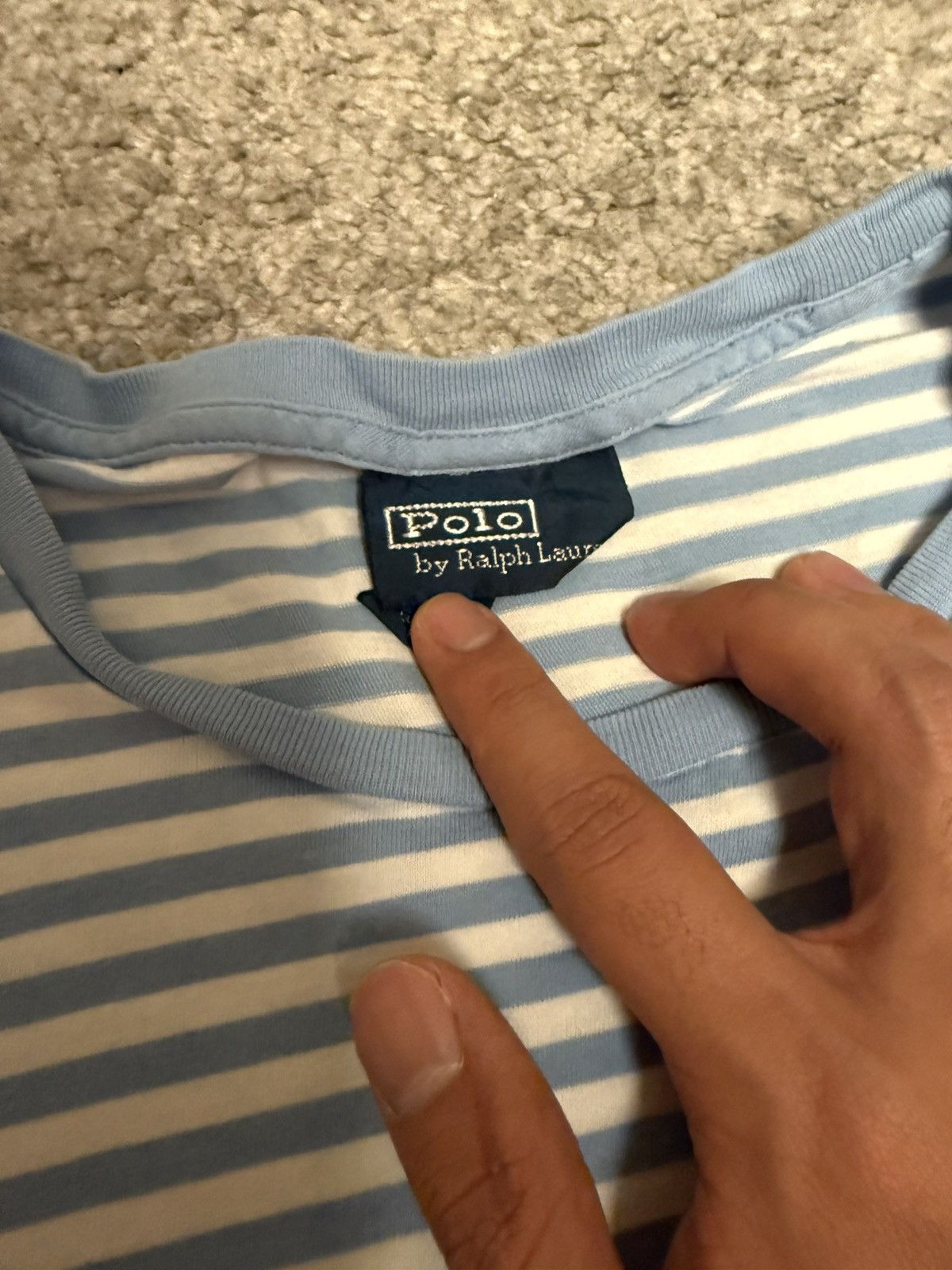 Polo Ralph Lauren Striped Baby Blue Ralph Lauren Tee Size US S / EU 44-46 / 1 - 4 Thumbnail