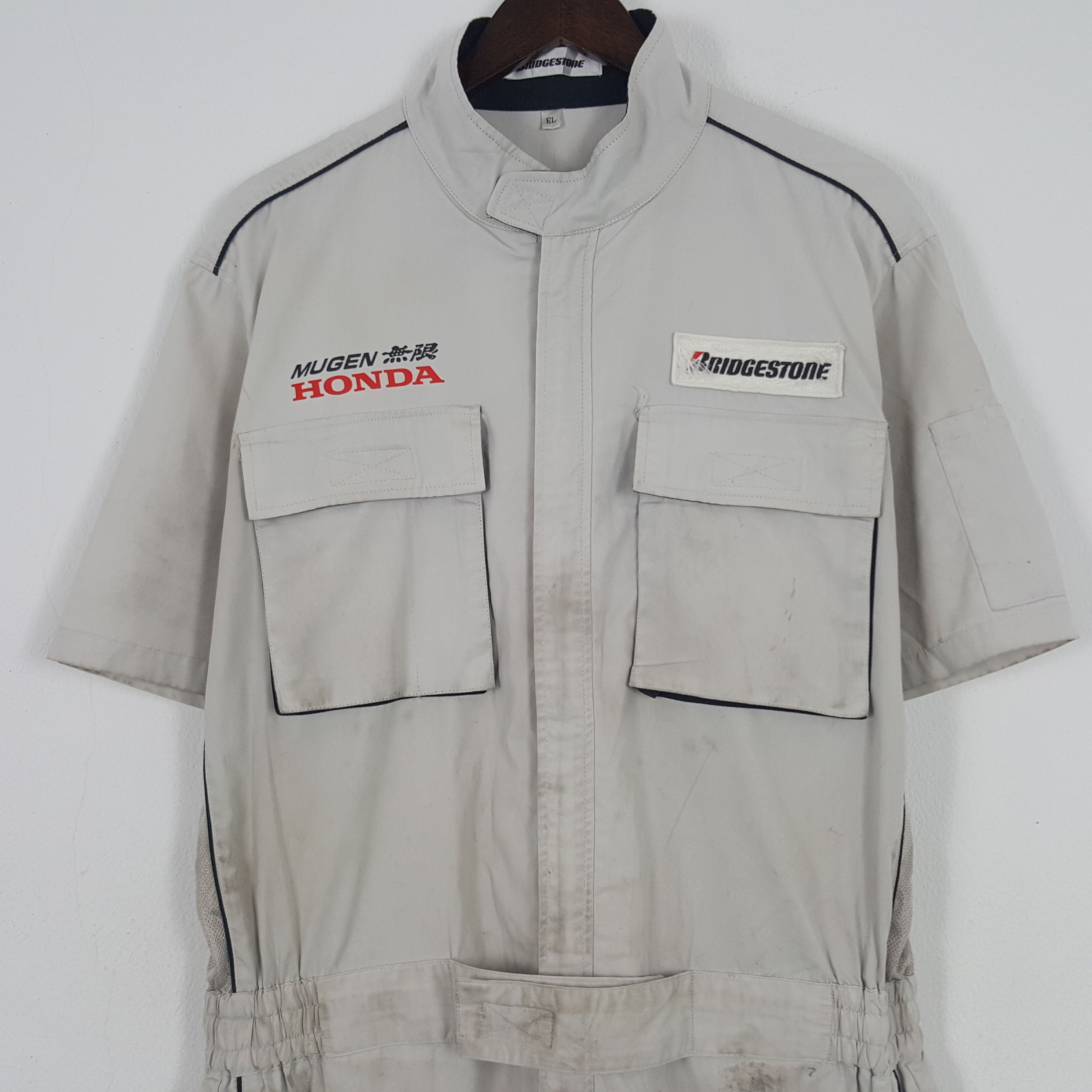 Honda × Japanese Brand × Vintage Vintage Bridgestone x Honda Custom Art Jumpsuit Jacket Size US L / EU 52-54 / 3 - 5 Thumbnail