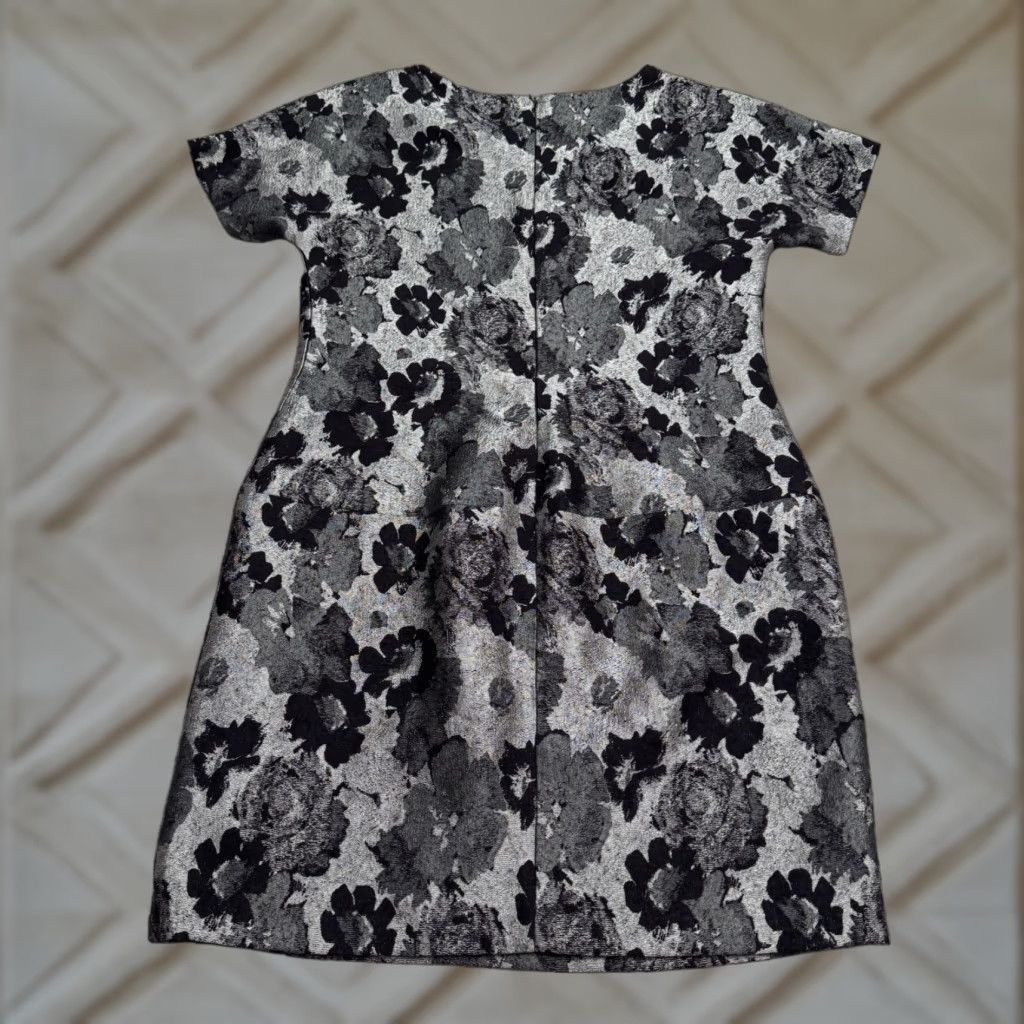 Banana Republic Banana Republic Jacquard Metallic Sift Dress Womens 8 Silver Black Wool Blend Size M / US 6-8 / IT 42-44 - 1 Thumbnail