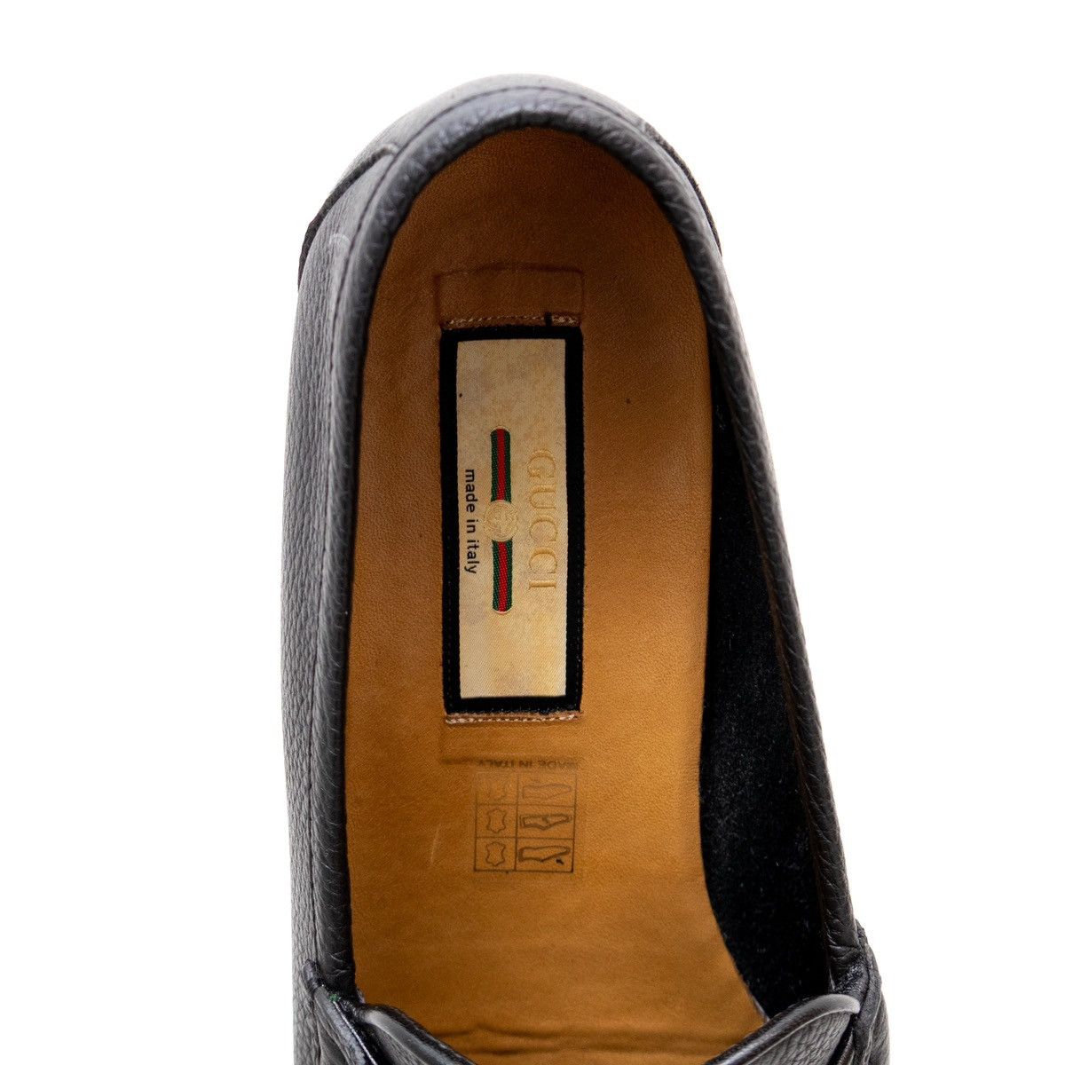 Designer × Gucci WEB Horse-bit Black Pebbled Leather Loafers Men’s Size 9.5us Size US 9.5 / EU 42-43 - 8 Thumbnail