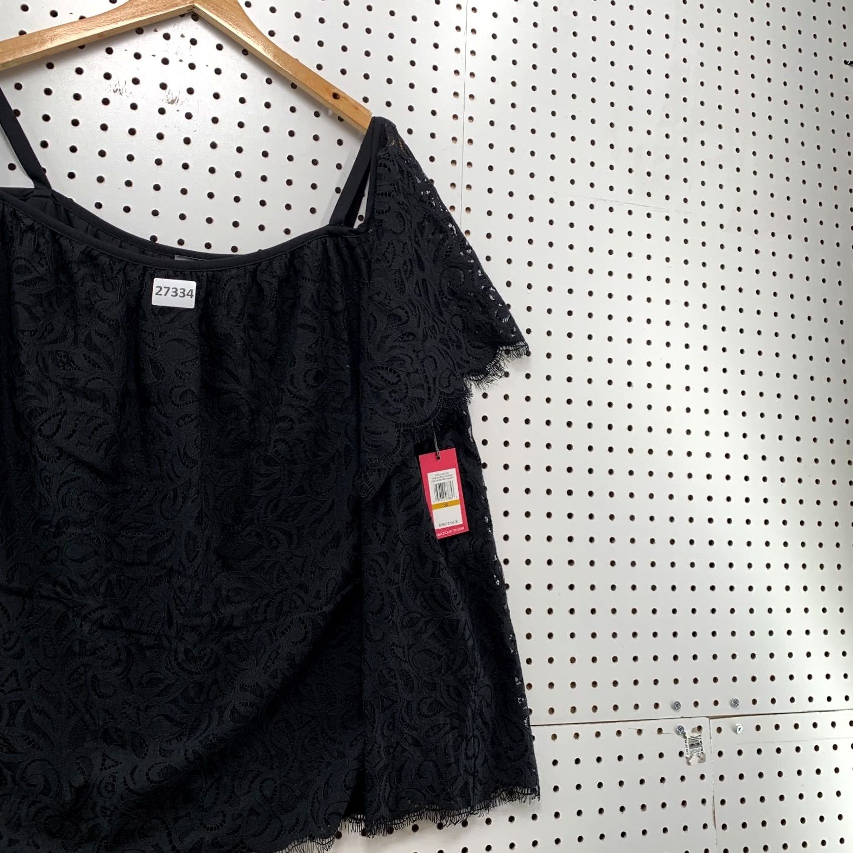 Vince Camuto Vince Camuto Black 3X Pale Dahlia Lace Cold Shoulder Top Womens NWT 24 Size XXL / US 16-18 / IT 52-54 - 5 Thumbnail