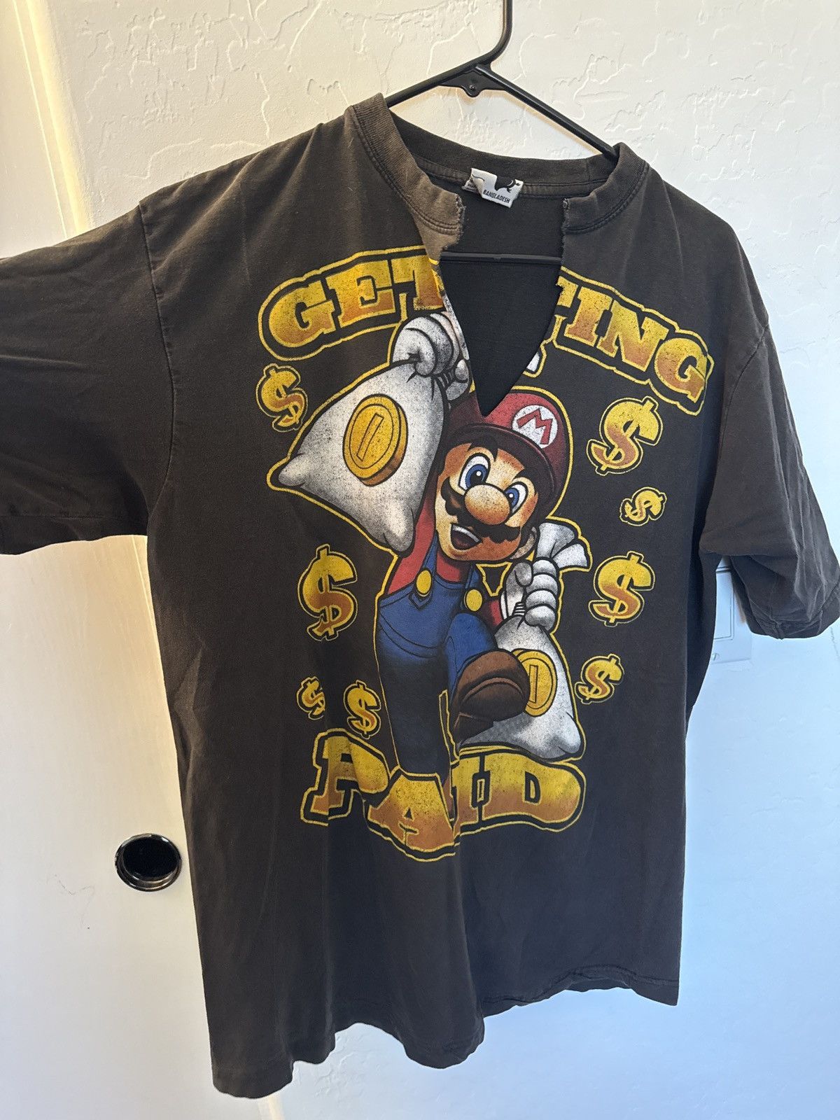 Vintage Mario Getting Paid T Shirt Size US L / EU 52-54 / 3 - 2 Thumbnail