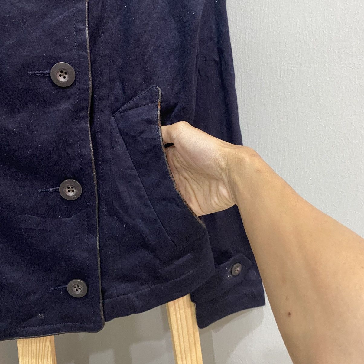 PPFM Navy Double-Breasted Cropped Peacoat Jacket Size US S / EU 44-46 / 1 - 8 Thumbnail