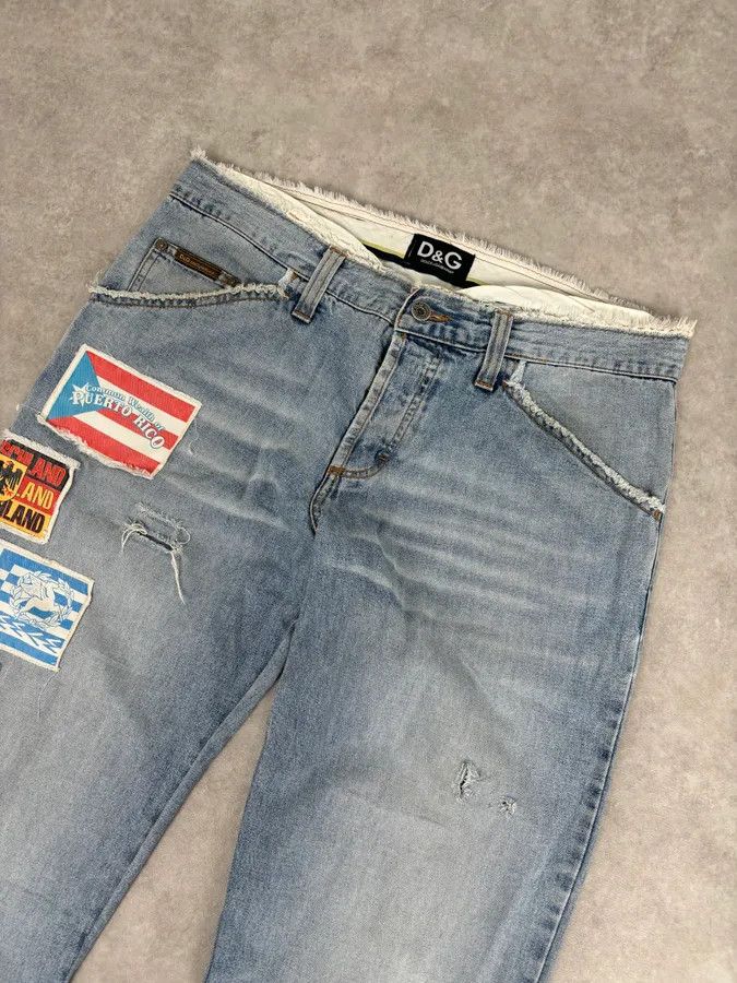 Dolce & Gabbana AW2004 Dolce & Gabbana Light Blue Denim International Flag Patch Jeans Size US 34 / EU 50 - 5 Thumbnail