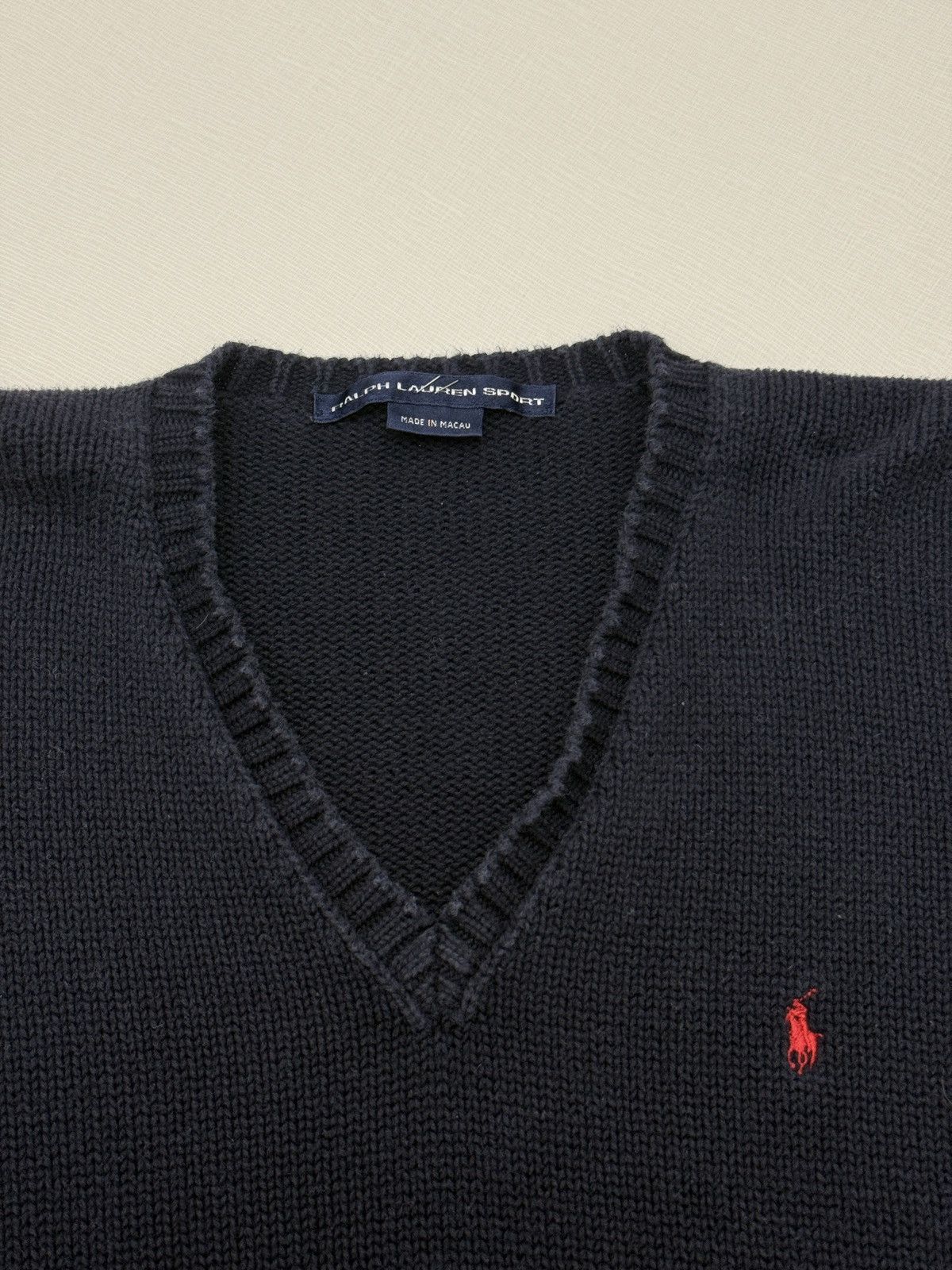 Polo Ralph Lauren Vintage 90s Polo Ralph Lauren Sport Knit Sweater Navy Blue M Size US M / EU 48-50 / 2 - 3 Thumbnail