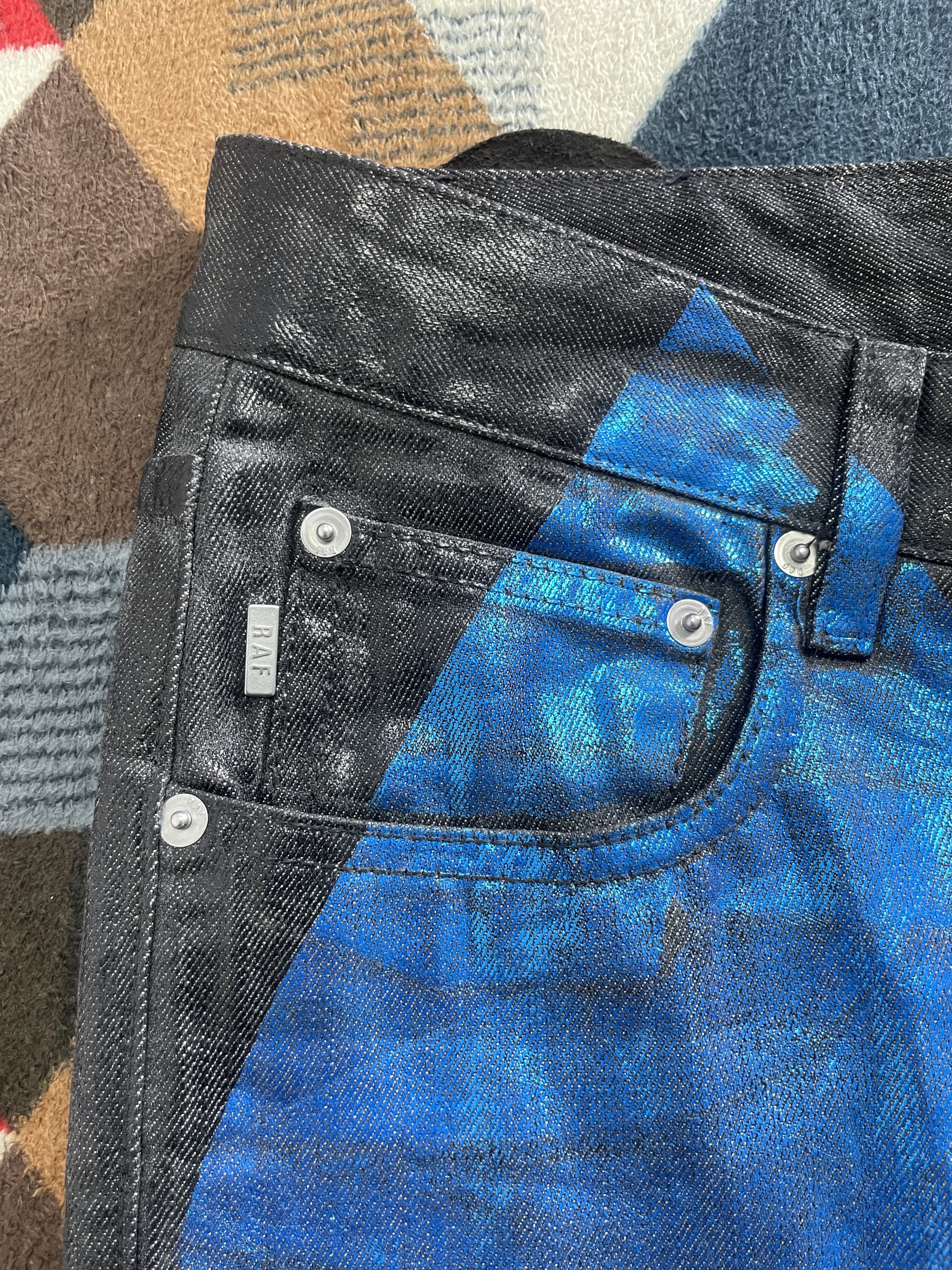 Raf Simons Raf Simons Waxed Coated Blue Painted Denim Size US 32 / EU 48 - 7 Thumbnail