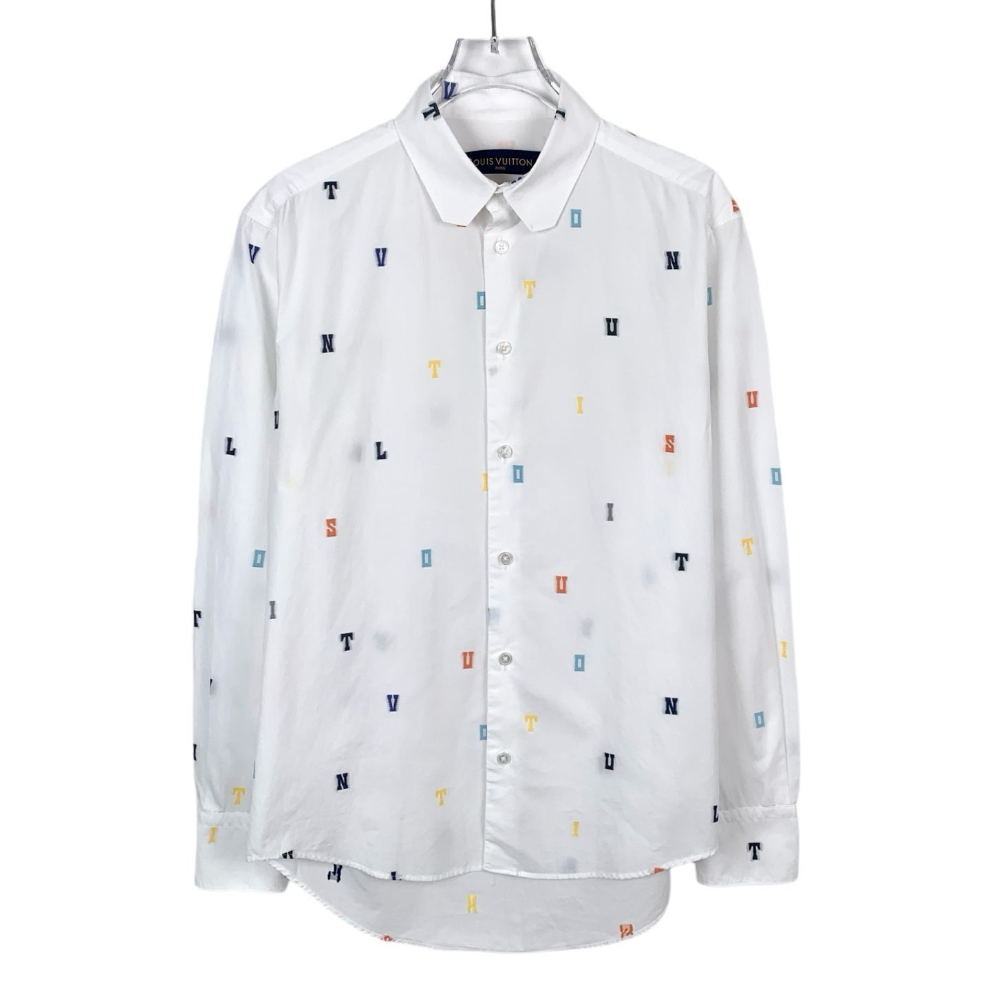 Louis Vuitton Louis Vuitton White Letter Embroidered Cotton Long-Sleeve Sh Size XS / US 0-2 / IT 36-38 - 1 Thumbnail