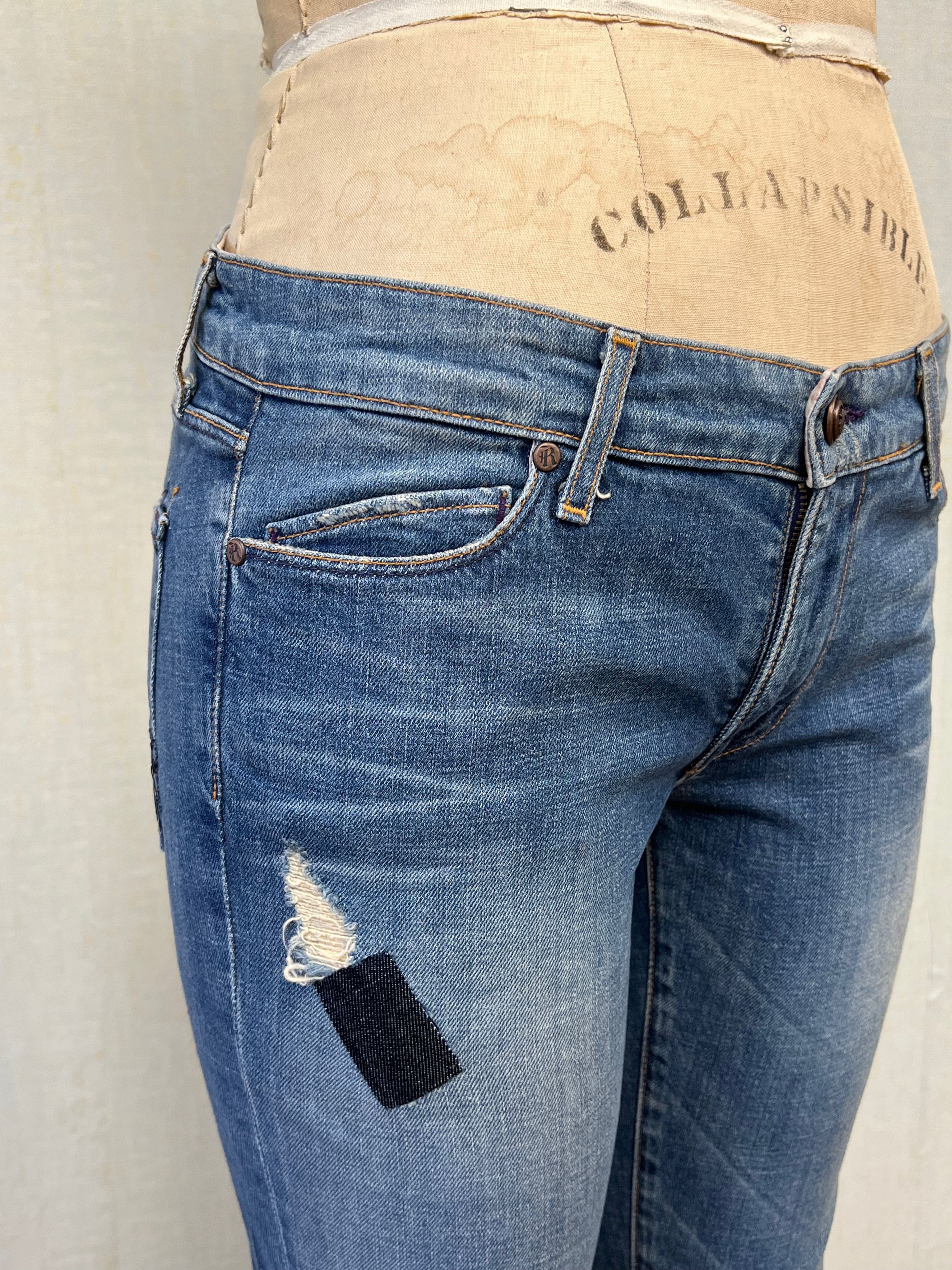 Other NWT Y2K Rich & Skinny Mended Heart Low Rise Jeans 30 Size 30" / US 8 / IT 44 - 6 Thumbnail
