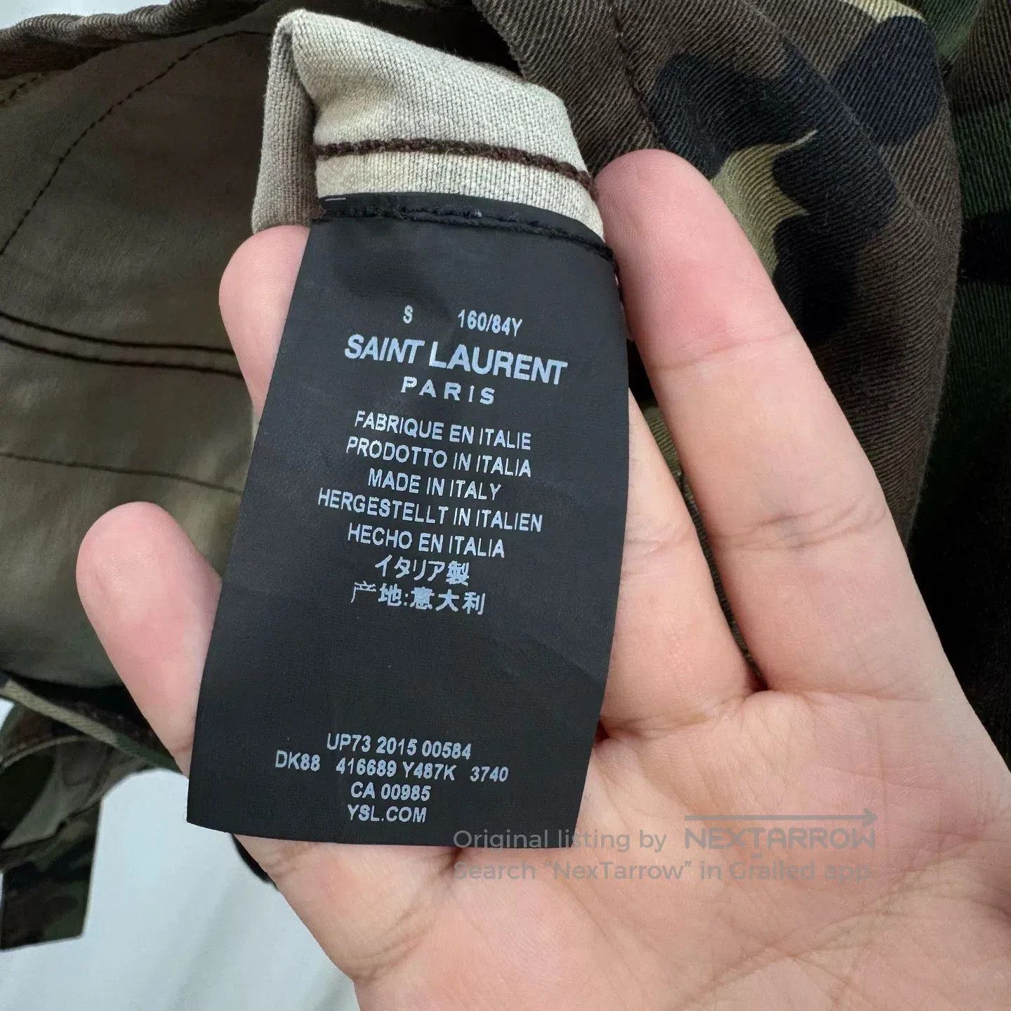 Saint Laurent Paris camo studded belted jacket by saint laurent. Size S / US 4 / IT 40 - 6 Thumbnail