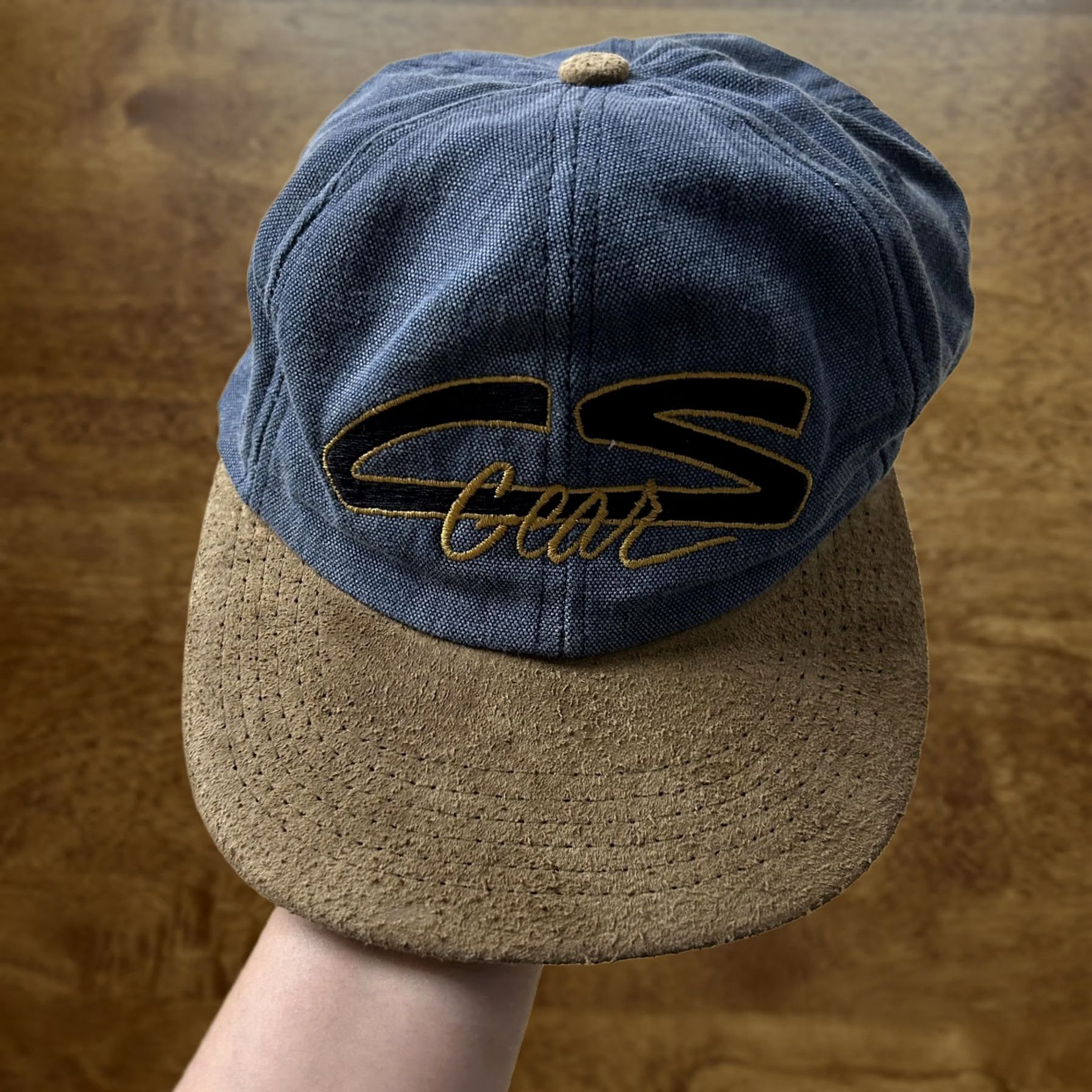 Vintage VINTAGE CS Gear Hat Cap Snap Back Mens One Size Blue Suede Brim Script Size ONE SIZE - 1 Thumbnail