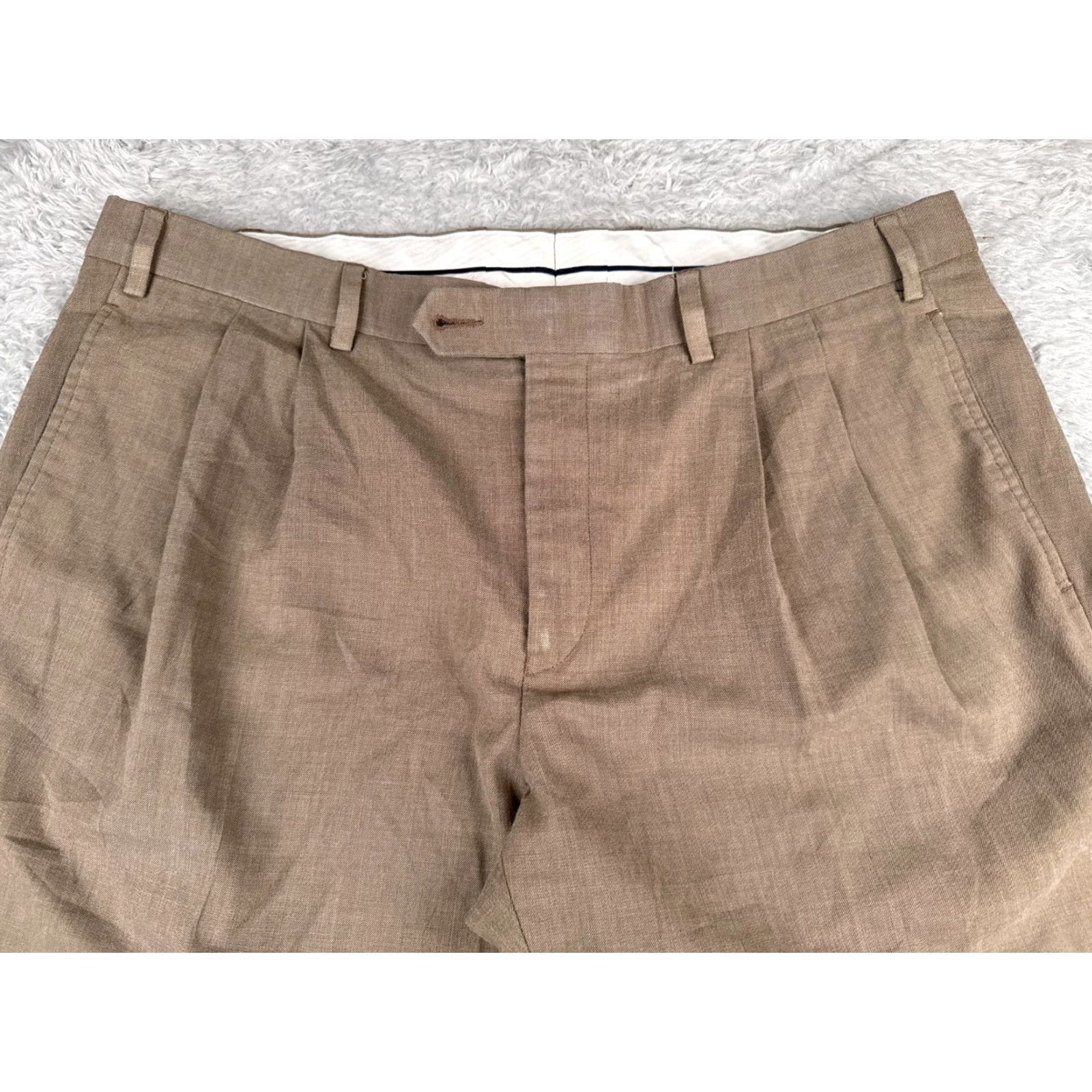 Ralph Lauren Lauren Ralph Lauren Pants Men 38 Beige Polyester Rayon Blend Pleated 38x30 Dress Pants Size US 38 / EU 54 - 4 Thumbnail