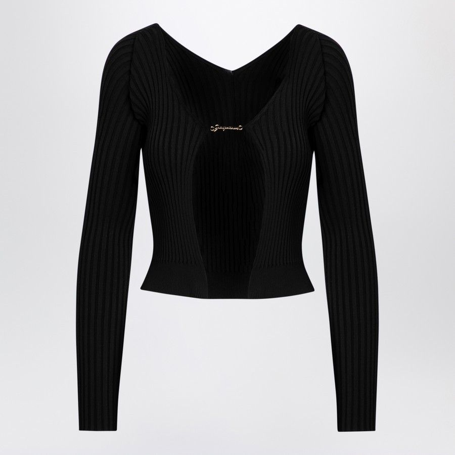 Jacquemus o1d2blof0824 La Maille Pralu Longue Cardigan in Black Size XS / US 0-2 / IT 36-38 - 1 Thumbnail