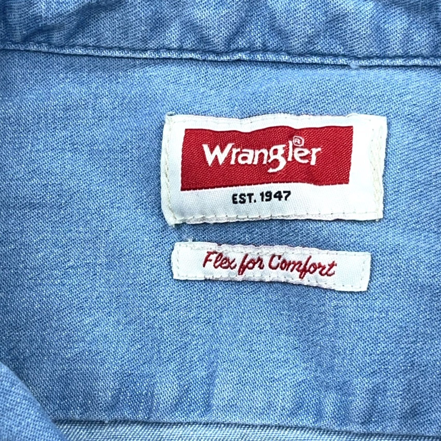 Wrangler Wrangler Shirt Men 3XL Blue Denim Relaxed Fit Button Up Western Work Wear Size US XXL / EU 58 / 5 - 5 Thumbnail
