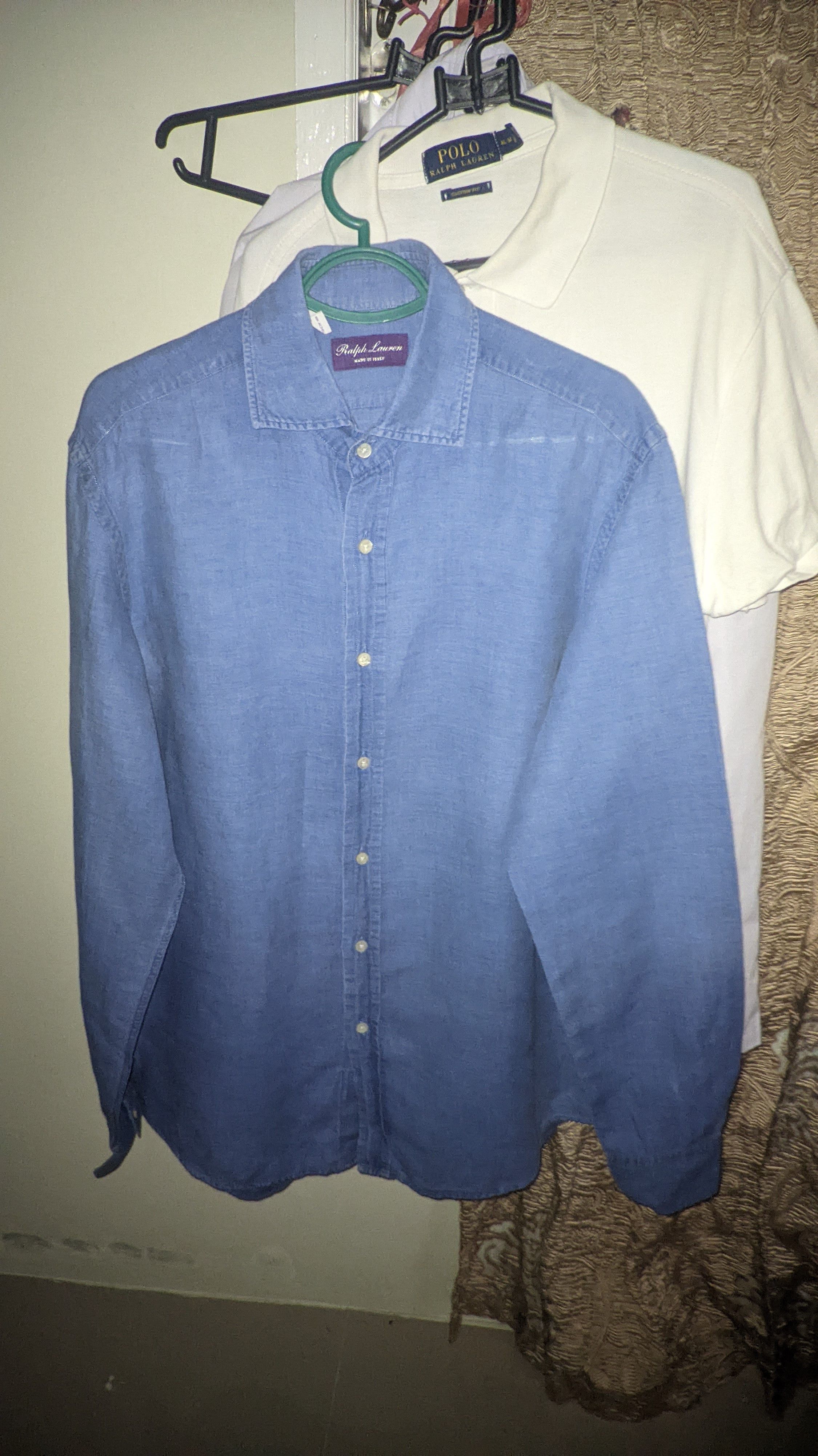 Ralph Lauren Purple Label RLPL Linen Cotton Shirt Engraved Buttons Size US L / EU 52-54 / 3 - 7 Thumbnail