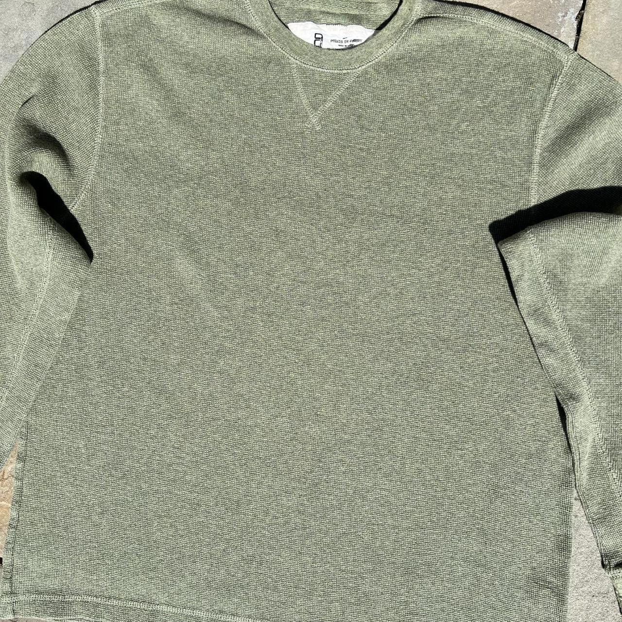 Old Navy Y2K 2006 Varied Green Heather Waffle Knit Thermal Size US XL / EU 56 / 4 - 2 Thumbnail