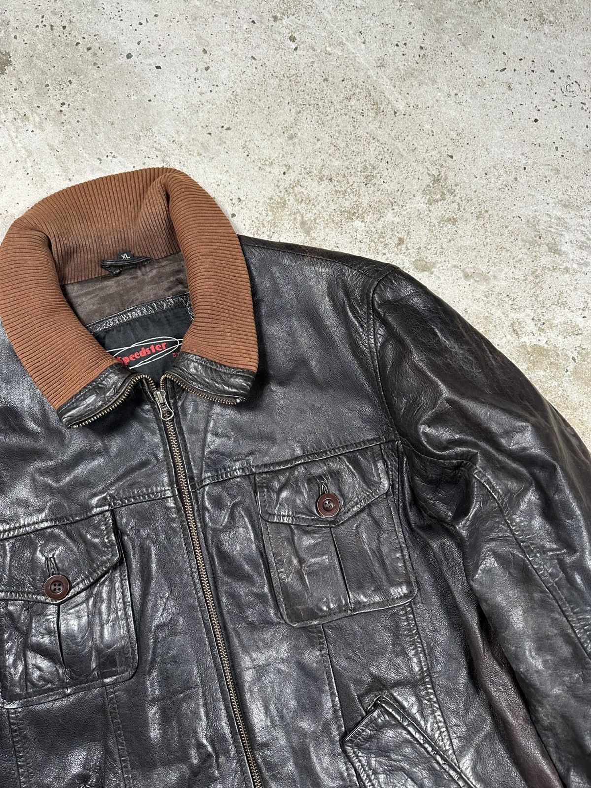 Vintage Vintage Y2K Utility Leather Black Bomber Flyers Jacket Size US L / EU 52-54 / 3 - 5 Thumbnail