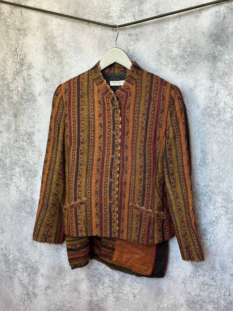 Other Caroline Charles Collection Wool Jacket Draped Shawl Skirt Size L / US 10 / IT 46 - 1 Thumbnail
