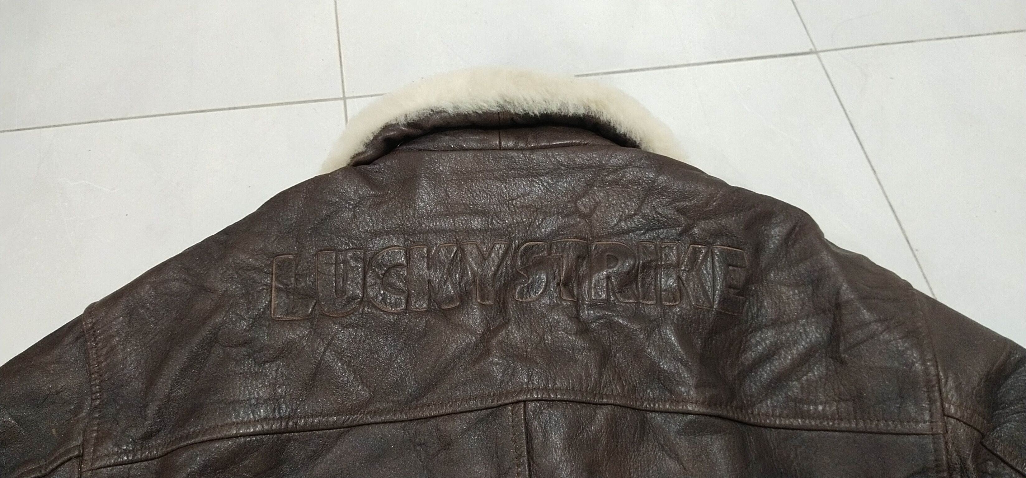 Leather Final💥 Drop Lucky Strike Leather Jacket L💥 Size US L / EU 52-54 / 3 - 13 Thumbnail