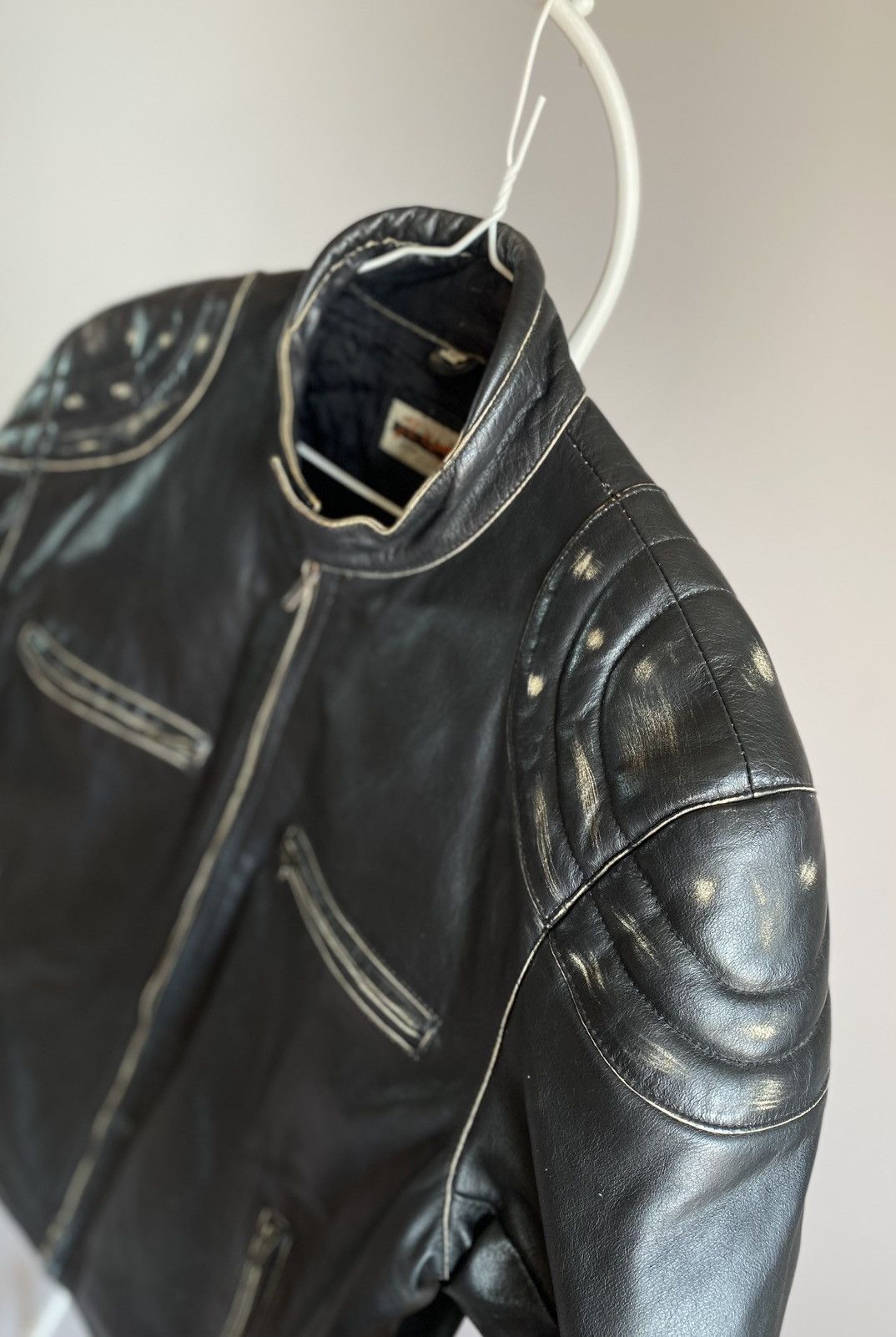 Vintage Buffalo Leather Jacket Distressed Effect Coat Size US XL / EU 56 / 4 - 4 Thumbnail