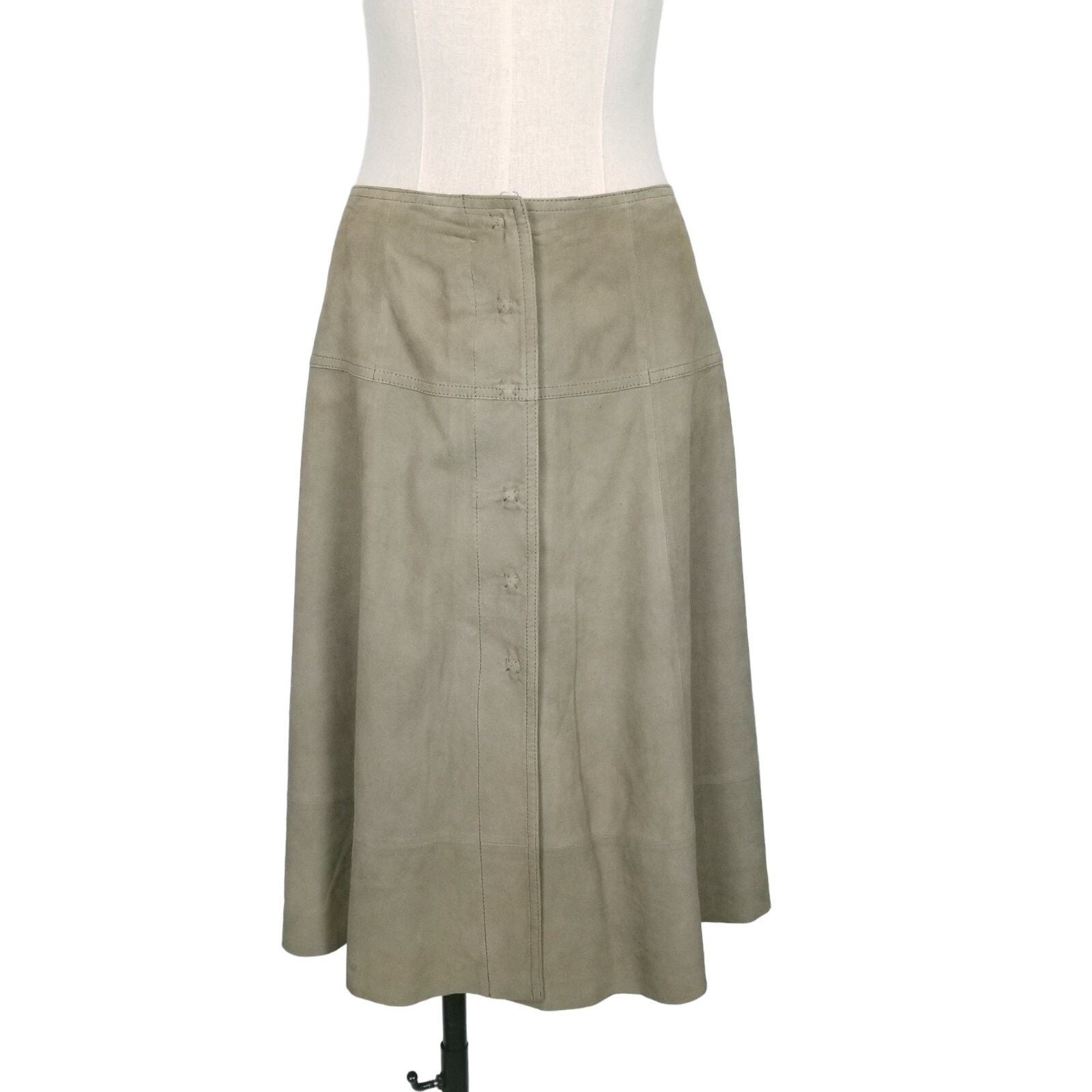 Joie Joie Mylon Goat Leather Snap Front Skirt Green Sz Small Size 27" / US 4 / IT 40 - 5 Thumbnail