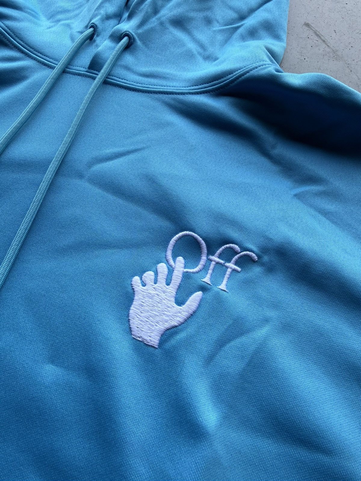 Off-White Off-White Hand Logo Hoodie Blue Size US M / EU 48-50 / 2 - 2 Thumbnail