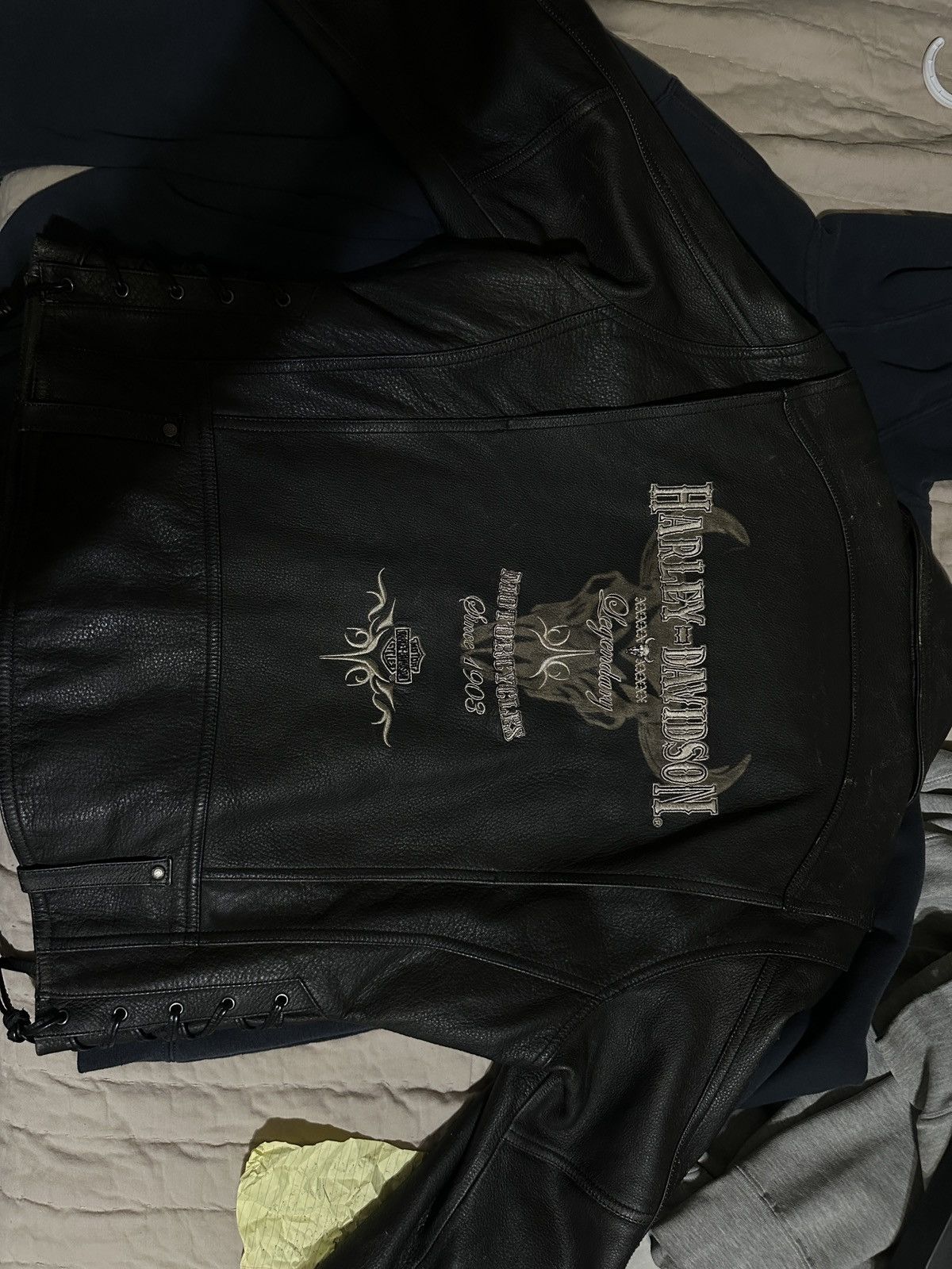 Harley Davidson Vintage Harley Leather Jacket Size US L / EU 52-54 / 3 - 1 Thumbnail