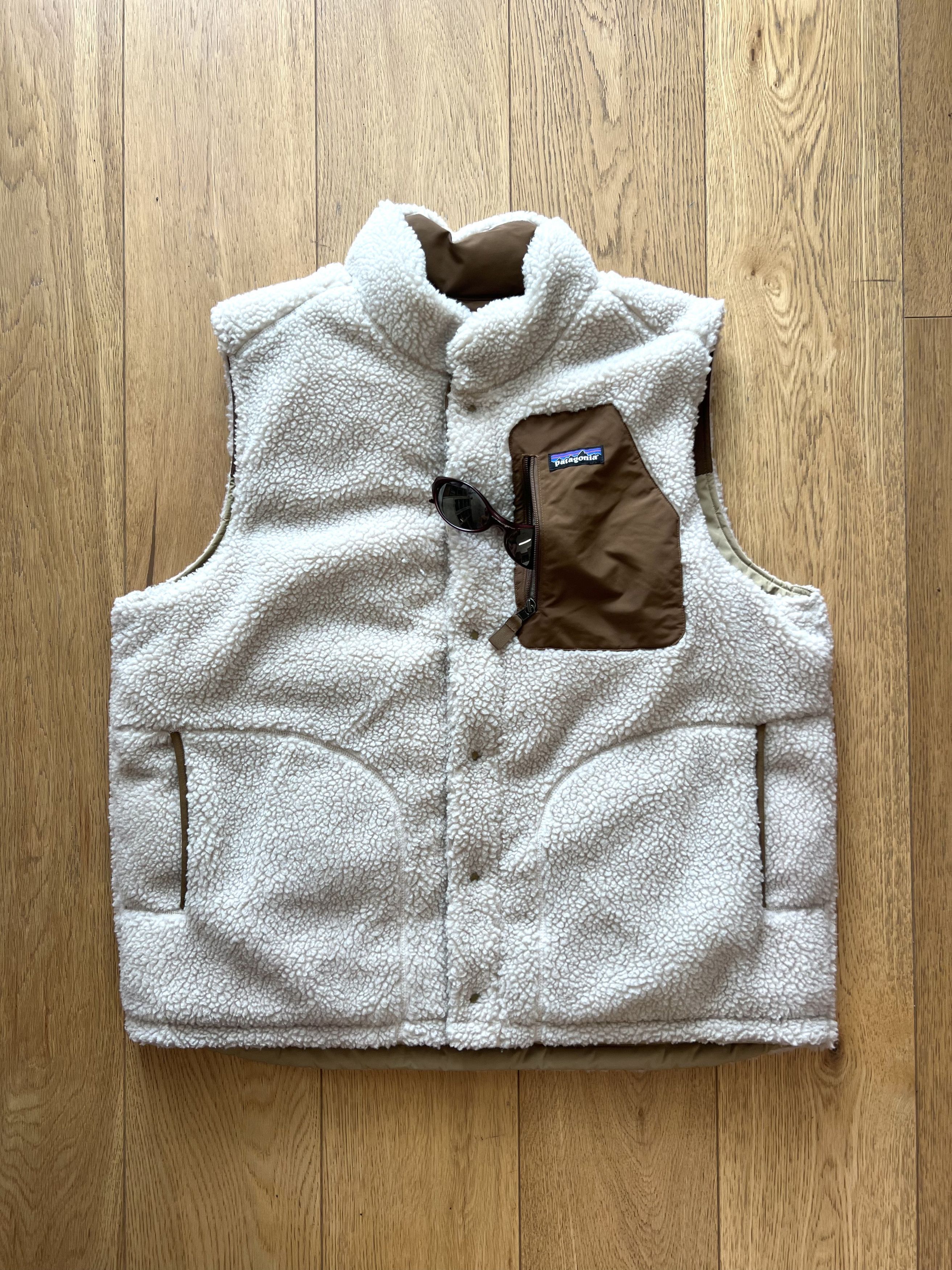 image of Outdoor Life x Patagonia Reversible Bivy Down Vest in Beige, Men's (Size XL)