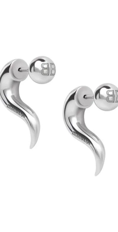 Balenciaga o1bcso1str1125 Size: OS / Force Horn Earrings in Silver Size ONE SIZE - 1 Preview