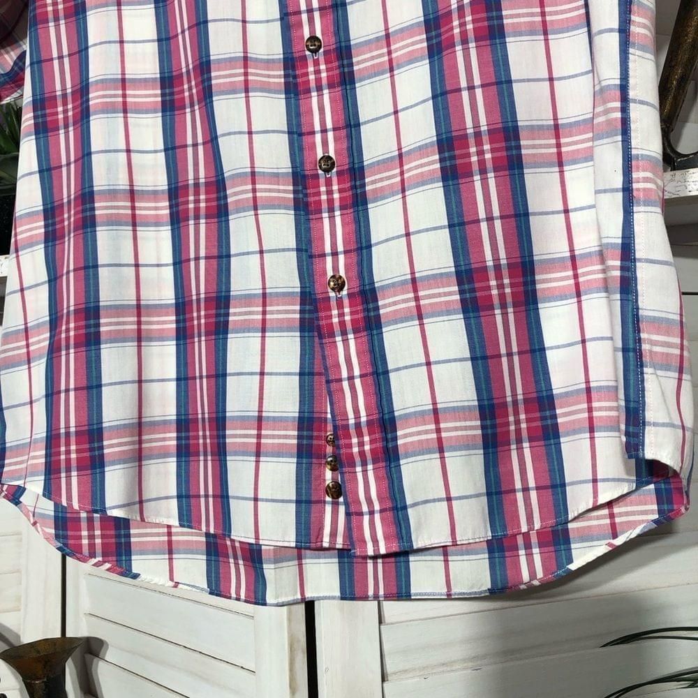 Vintage Mervyns vintage 90s pink white plaid short sleeves shirt L Size US L / EU 52-54 / 3 - 5 Thumbnail