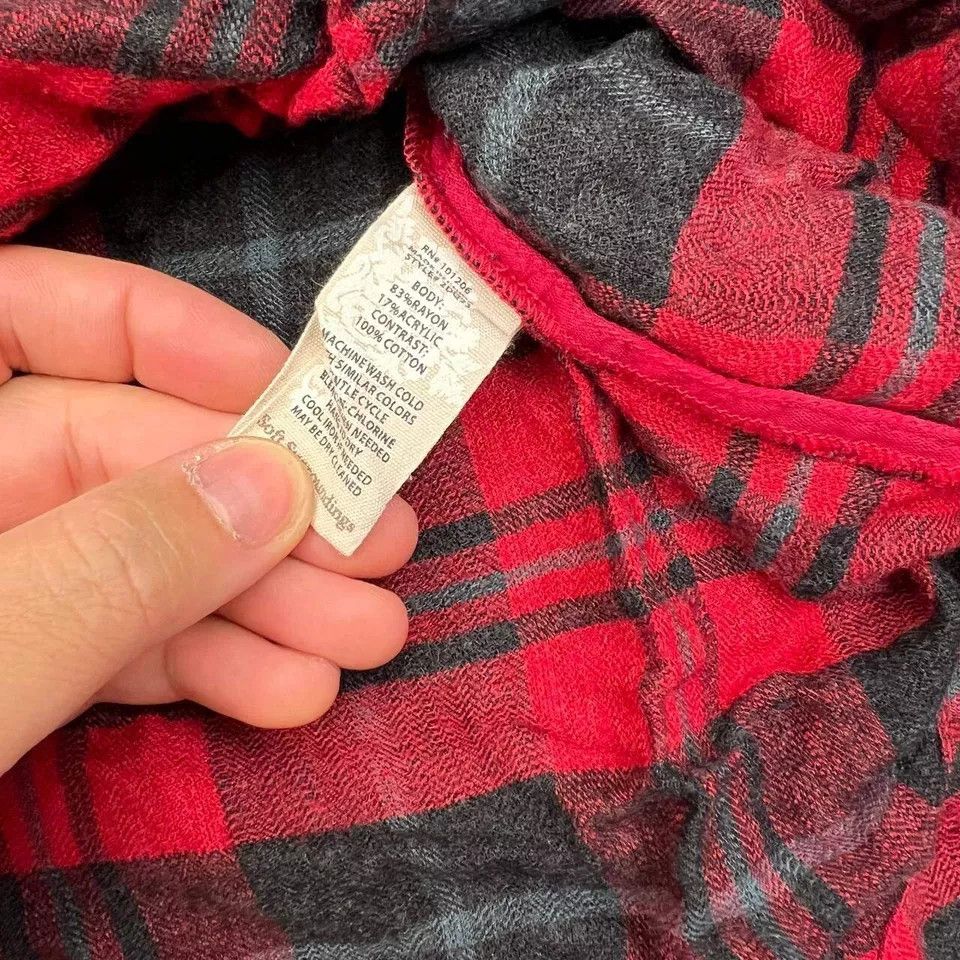 Other Soft Surroundings Shirt Women S Plaid Flannel Button Down Size S / US 4 / IT 40 - 4 Thumbnail