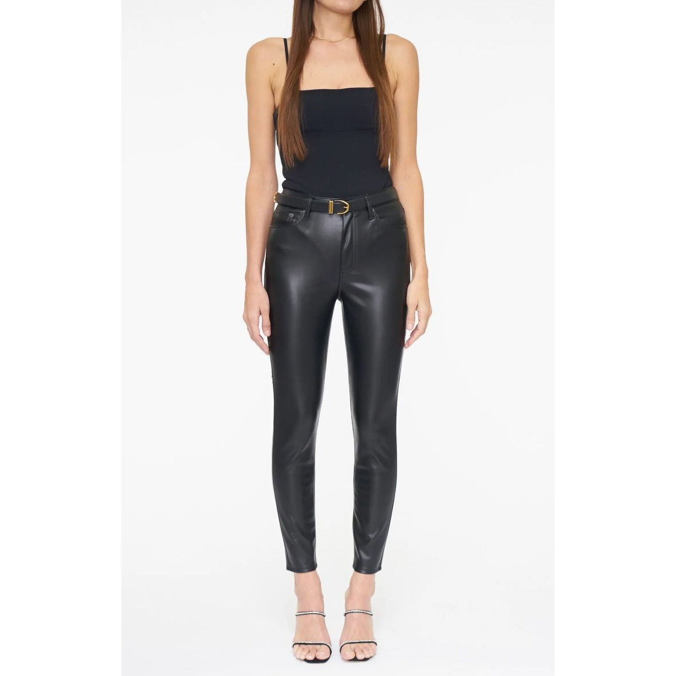 Pistola Pistola Aline Black Faux Leather Skinny Jeans Size 26" / US 2 / IT 38 - 1 Thumbnail